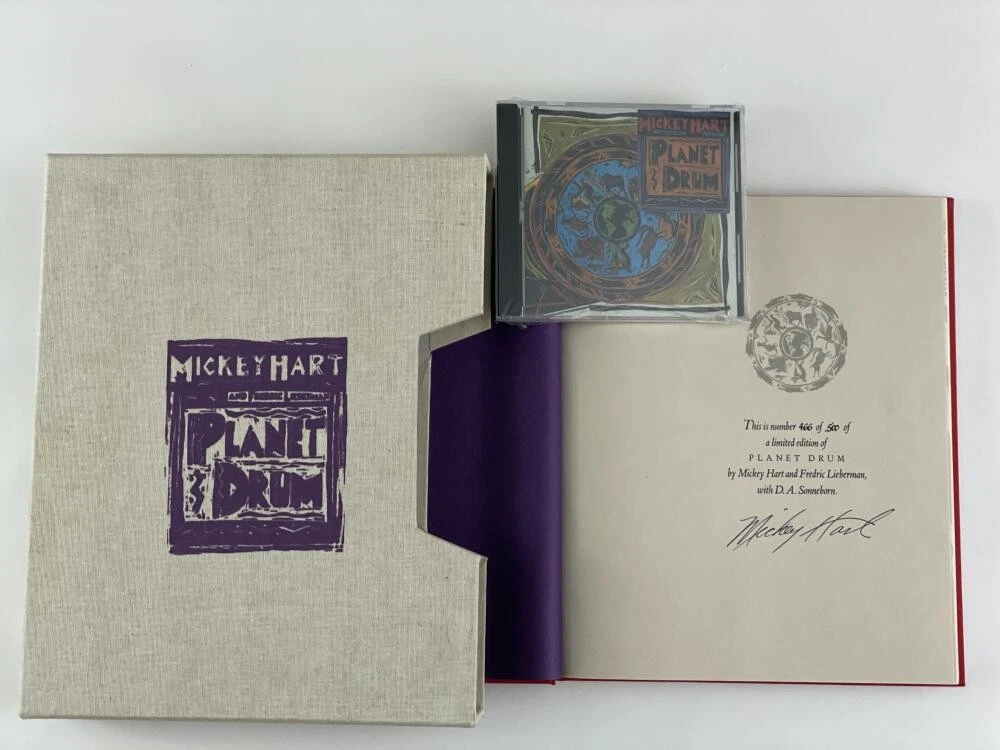 MICKEY HART GRATEFUL DEAD SIGNED AUTOGRAPH PLANET DRUM BOOK & CD HAND #D 466/500