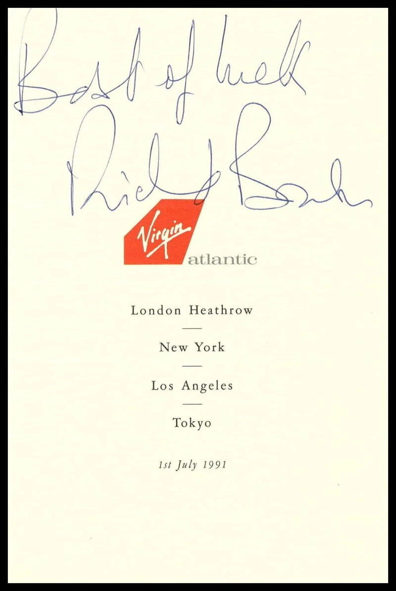 RICHARD BRANSON SIGNED AUTOGRAPH CUT VIRGIN GALACTIC CEO W/ GREAT CONTENT RARE!!