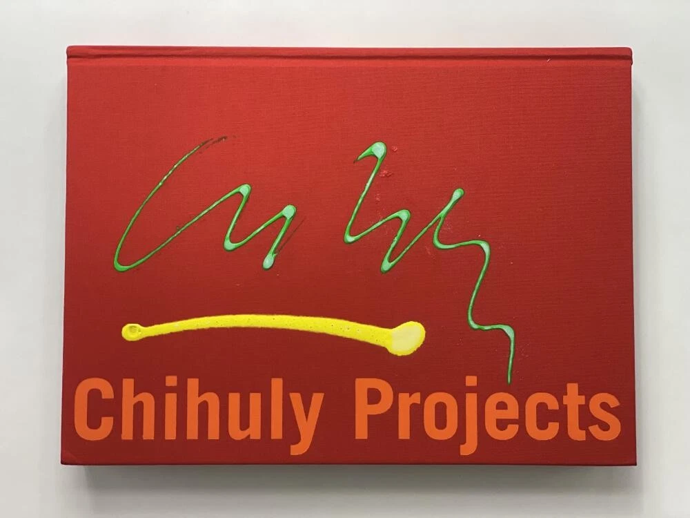 DALE CHIHULY SIGNED AUTOGRAPH W/ PAINT ON BOOK COVER 