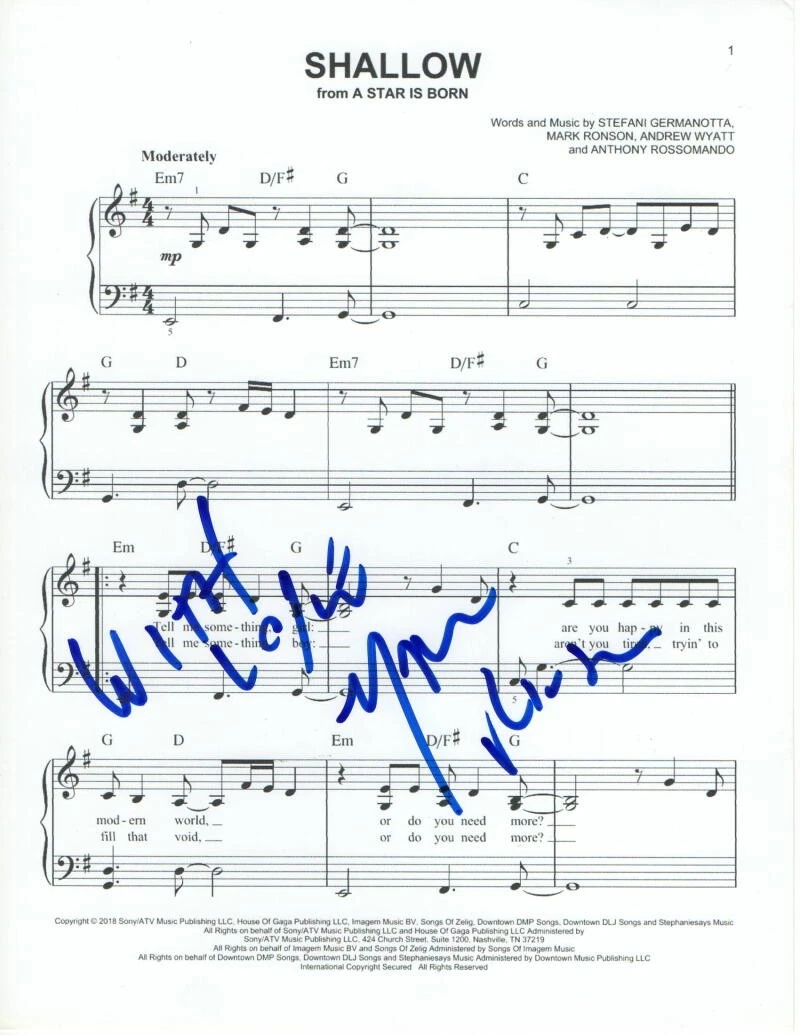 MARK RONSON SIGNED AUTOGRAPH 