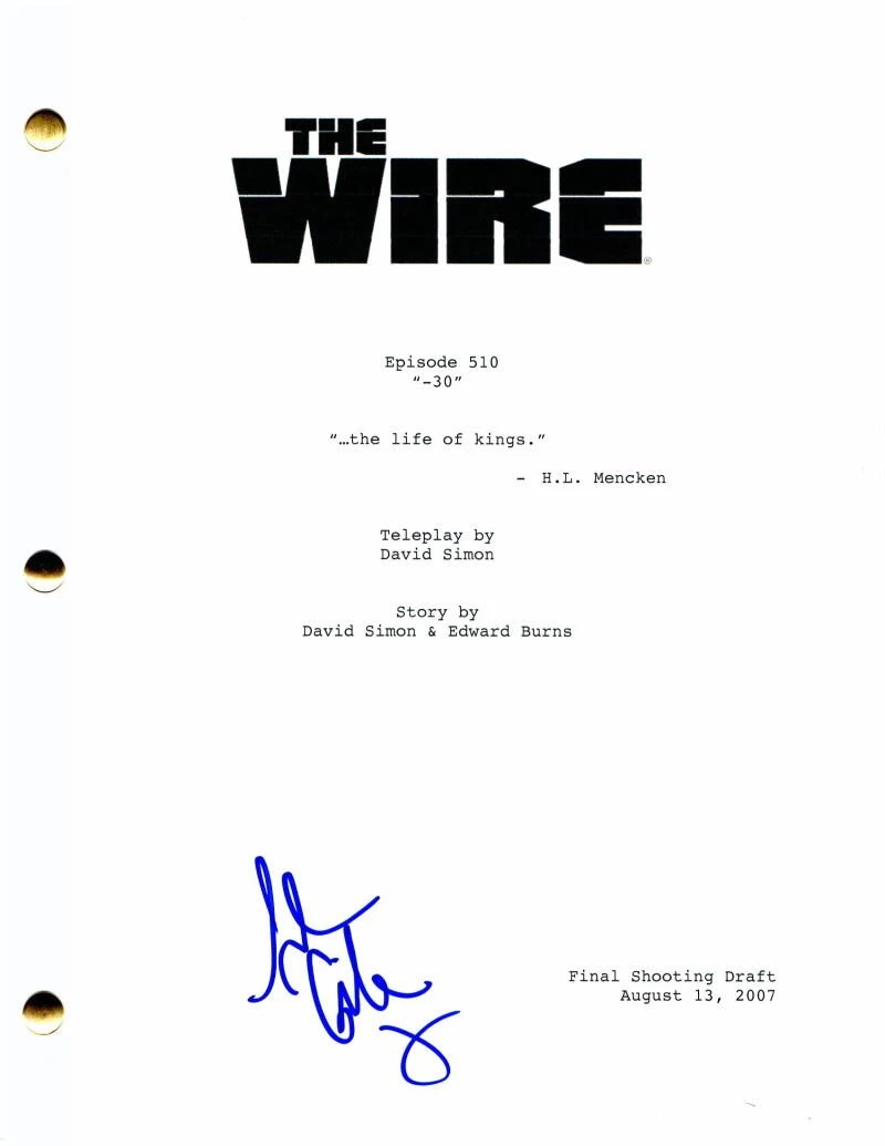 AIDAN GILLEN SIGNED AUTOGRAPH THE WIRE FULL EPISODE SCRIPT - TOMMY CARCETTI RARE