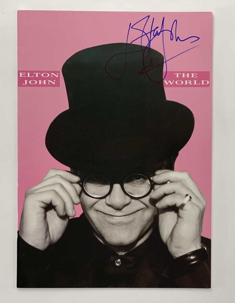 ELTON JOHN SIGNED AUTOGRAPH 1989-90 THE WORLD TOUR PROGRAM BOOK - RARE! W/ JSA