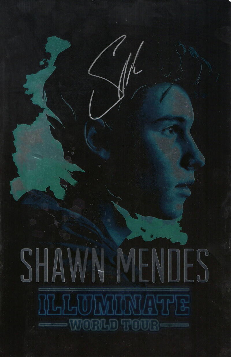 SHAWN MENDES SIGNED AUTOGRAPH ILLUMINATE WORLD TOUR CONCERT POSTER - WONDER RARE