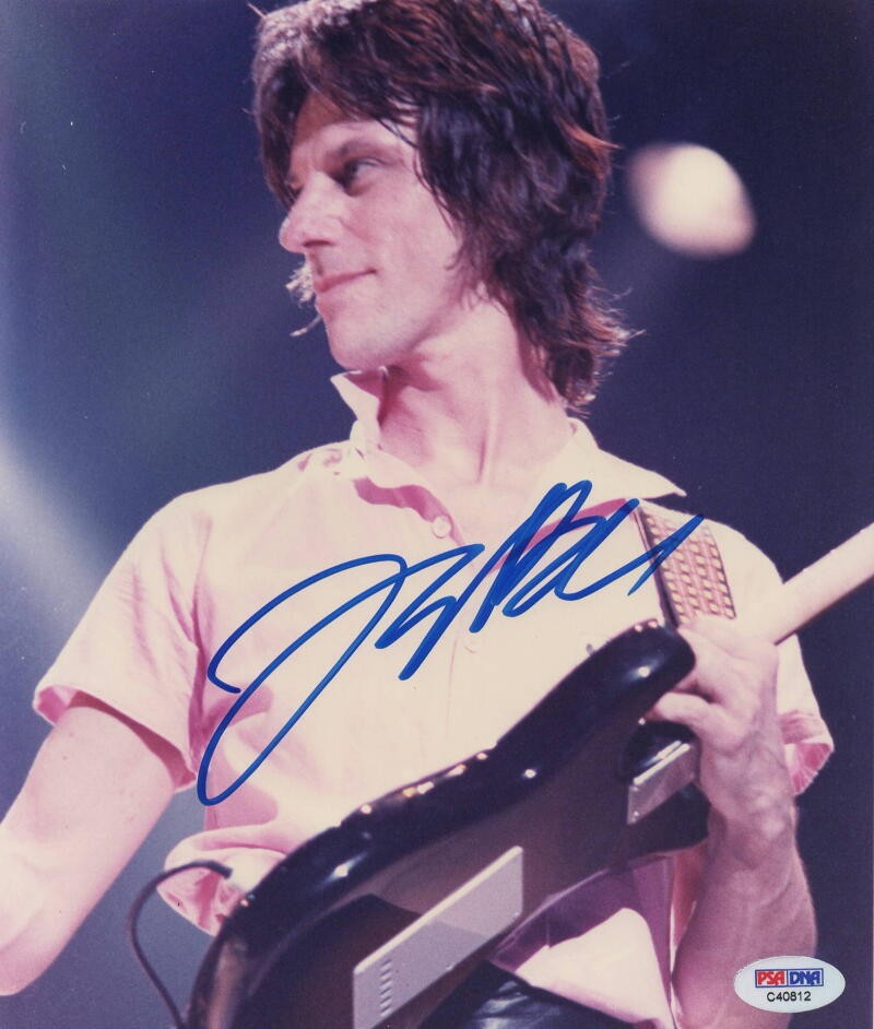 JEFF BECK SIGNED AUTOGRAPH 8X10 PHOTO - THE YARDBIRDS GUITAR LEGEND, RARE W/ PSA