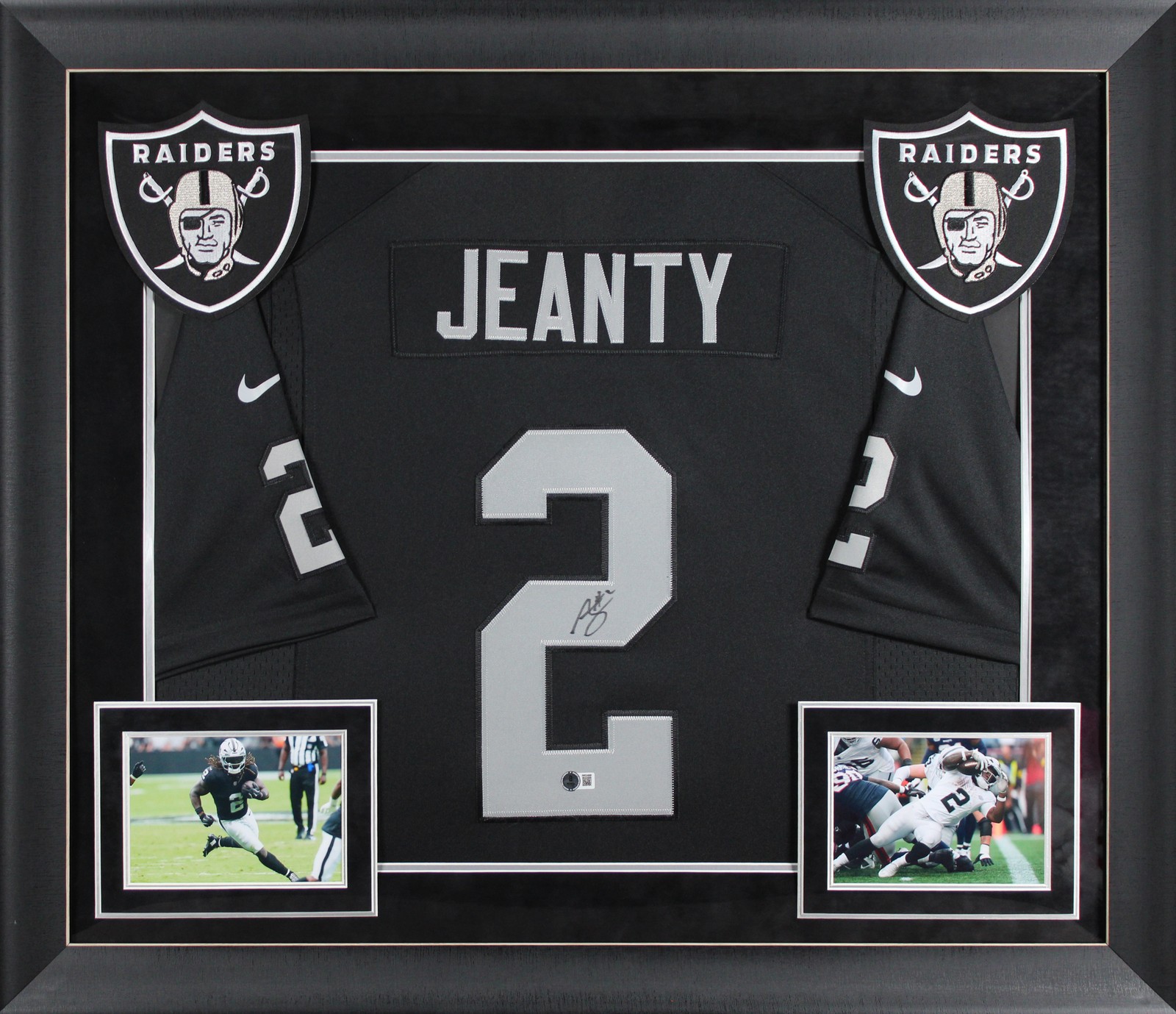 Raiders Ashton Jeanty Signed Black Nike Limited Framed Jersey BAS Witnessed