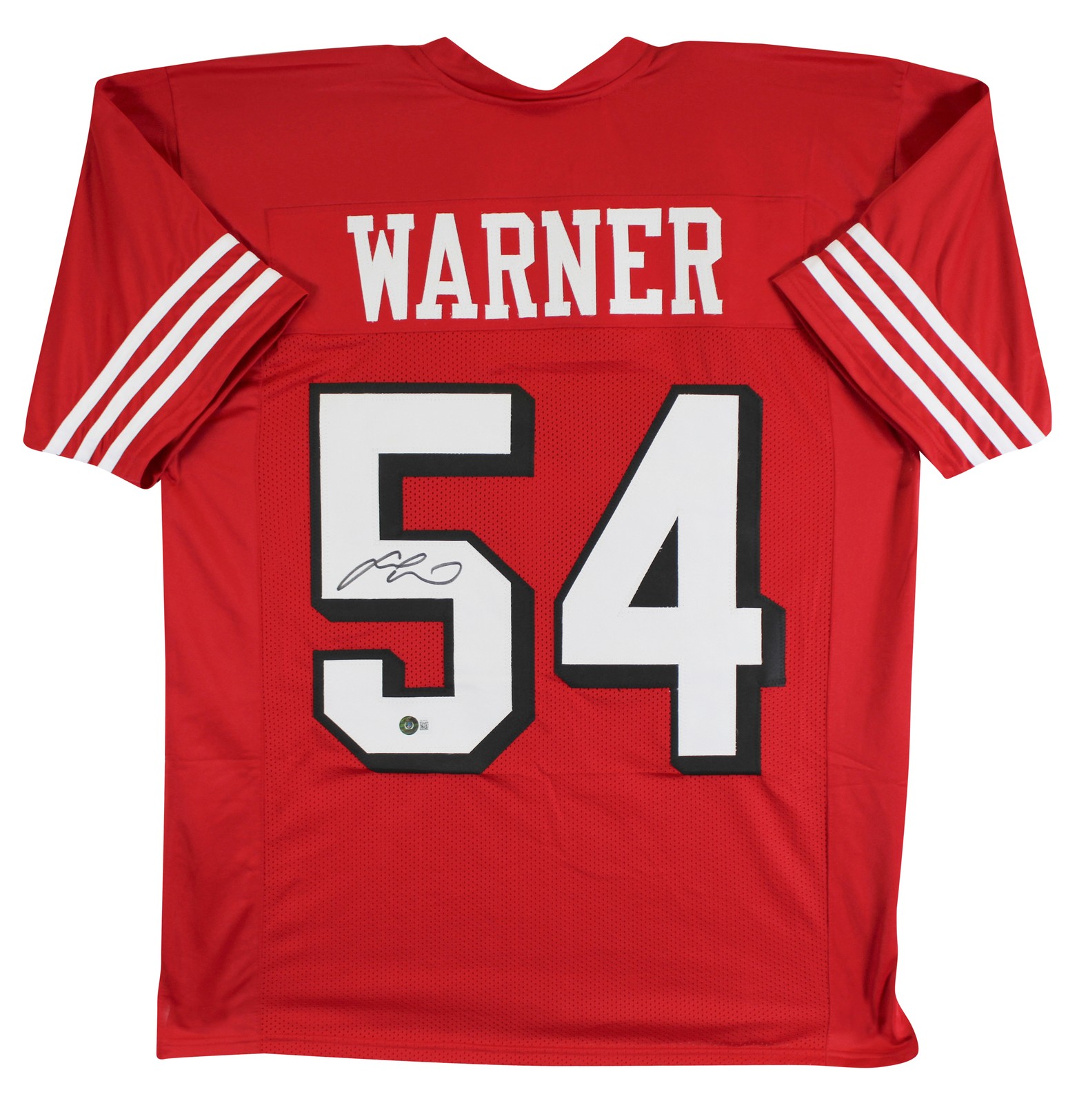 Fred Warner Authentic Signed Red Pro Style Jersey w/ Dropshadow BAS Witnessed