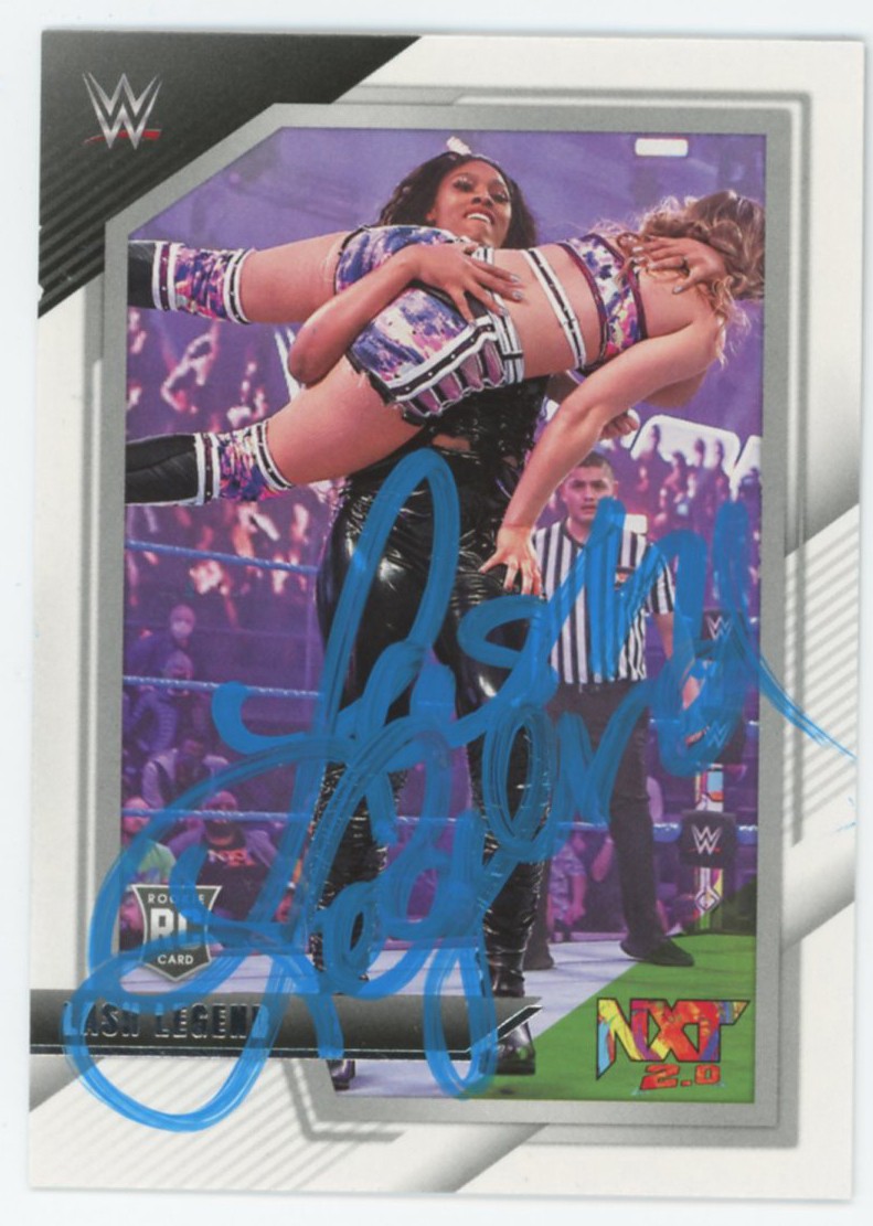 WWE LASH LEGEND AUTHENTIC SIGNED 2022 PANINI NXT #24 ROOKIE CARD BAS #BS86739 COLLECTIBLE MEMORABILIA