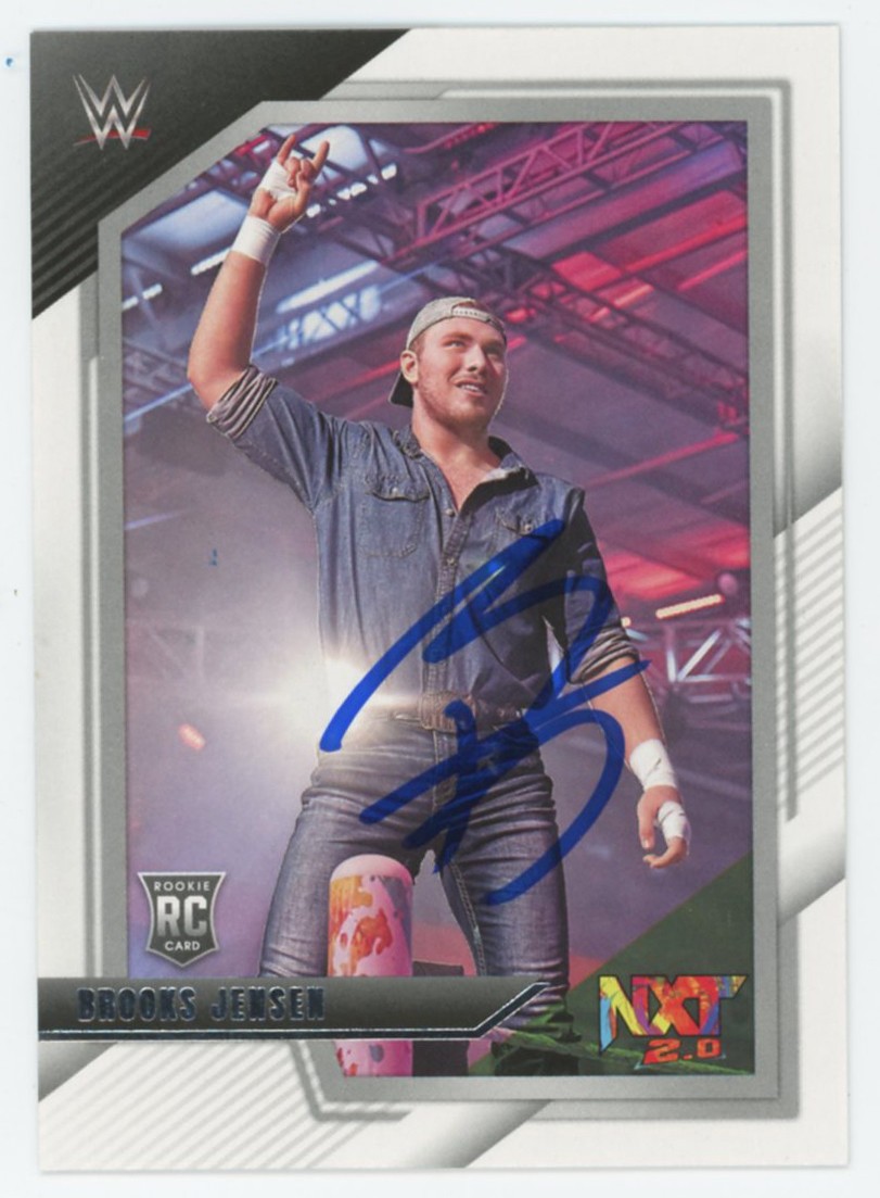 WWE BROOKS JENSEN AUTHENTIC SIGNED 2022 PANINI NXT #35 ROOKIE CARD BAS #BS86724 COLLECTIBLE MEMORABILIA