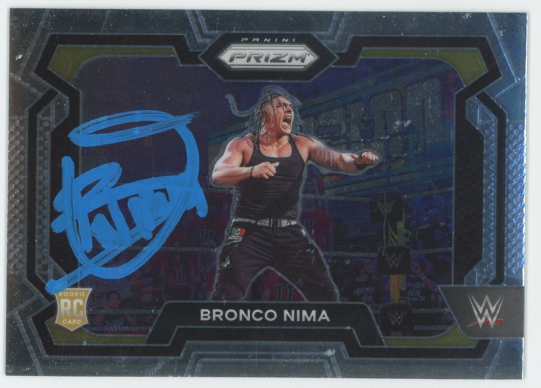 BRONCO NIMA WWE AUTHENTIC SIGNED 2024 PANINI PRIZM #56 CARD BAS #BS86852 COLLECTIBLE MEMORABILIA