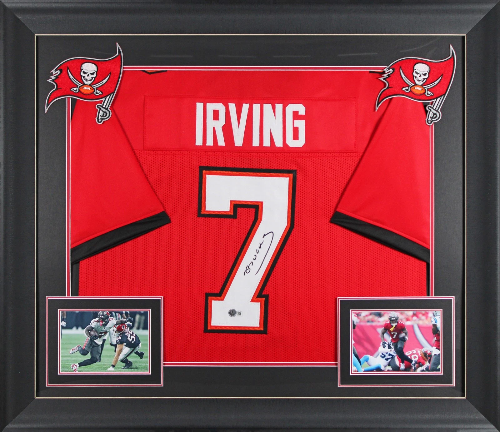 Bucky Irving Authentic Signed Red Pro Style Framed Jersey BAS Witnessed