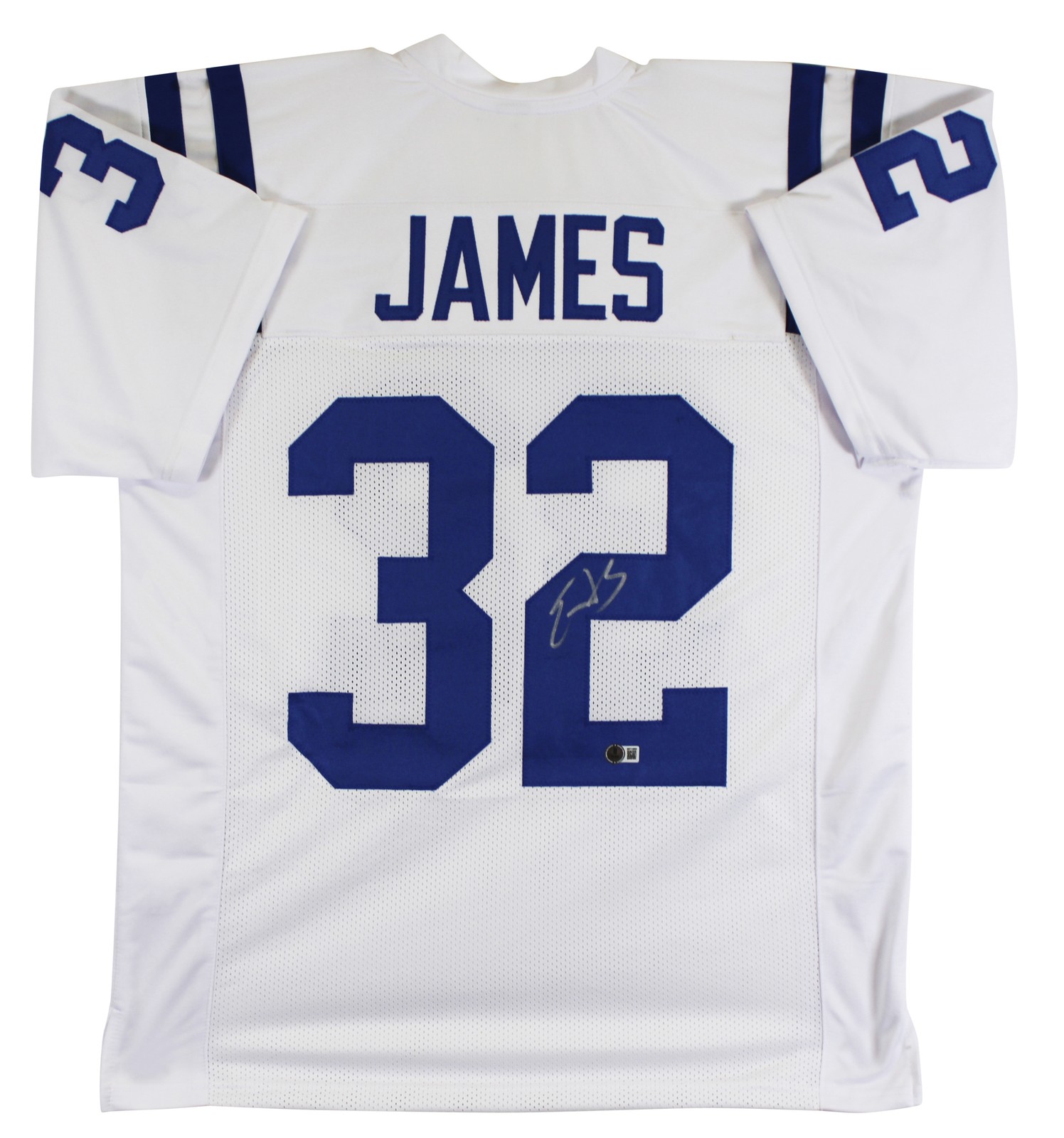 Edgerrin James Authentic Signed White Pro Style Jersey Autographed BAS Witnessed