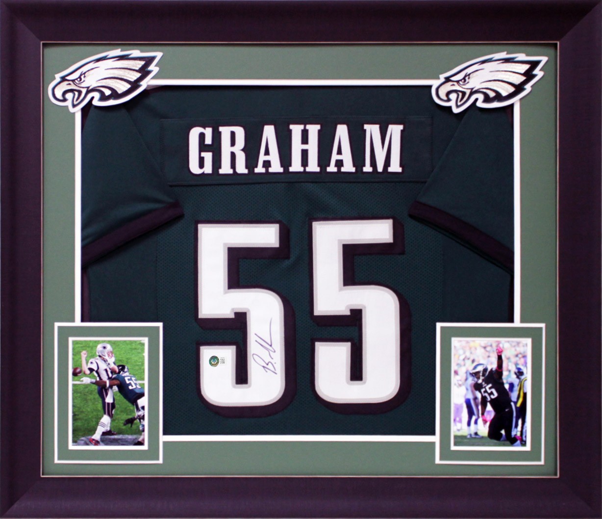 Brandon Graham Authentic Signed Green Pro Style Framed Jersey BAS Witnessed