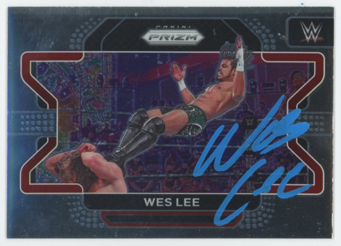 WES LEE WWE AUTHENTIC SIGNED 2022 PANINI PRIZM #14 CARD BAS #BS86738 COLLECTIBLE MEMORABILIA