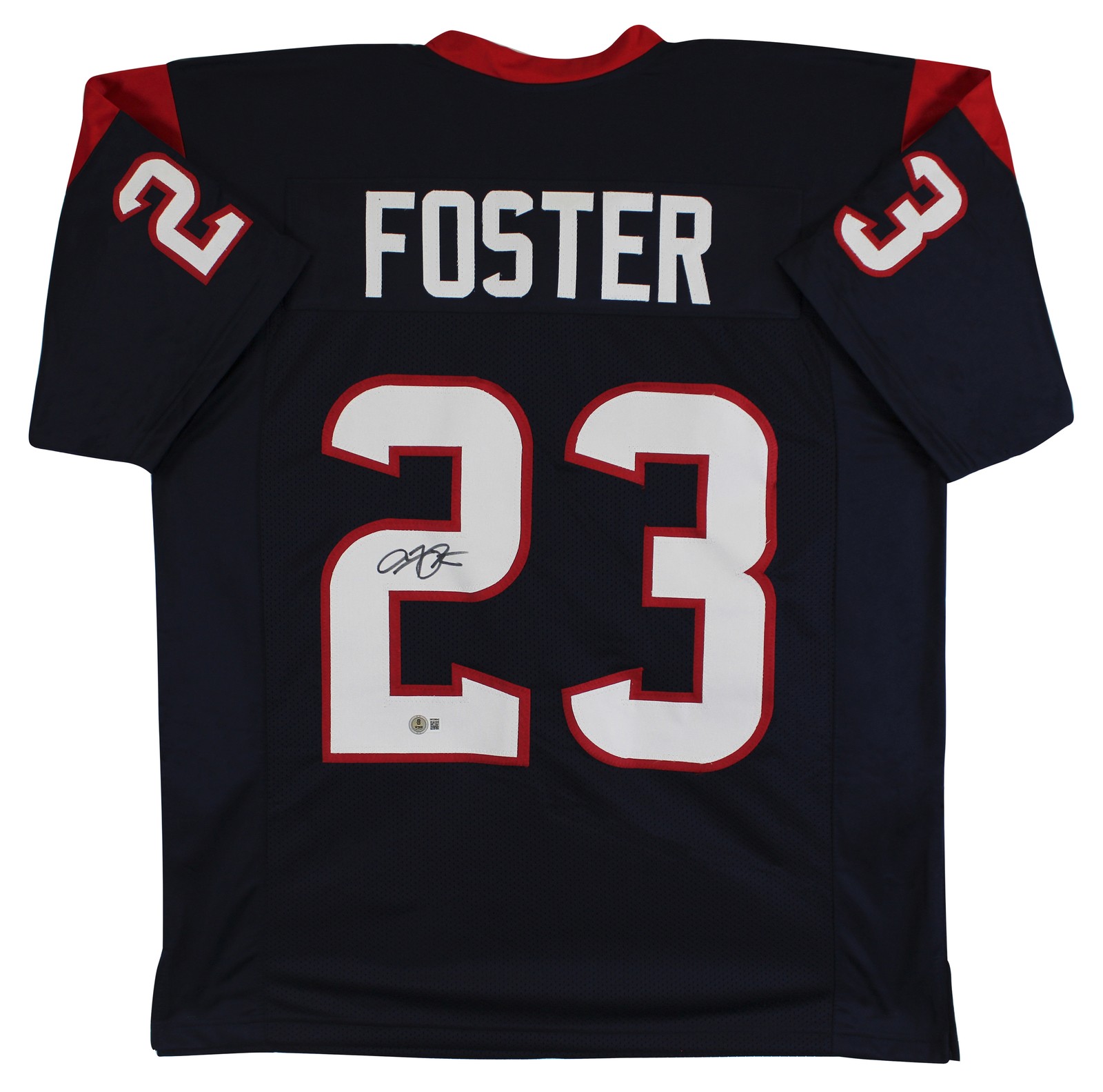 Arian Foster Authentic Signed Navy Pro Style Jersey Autographed BAS Witnessed