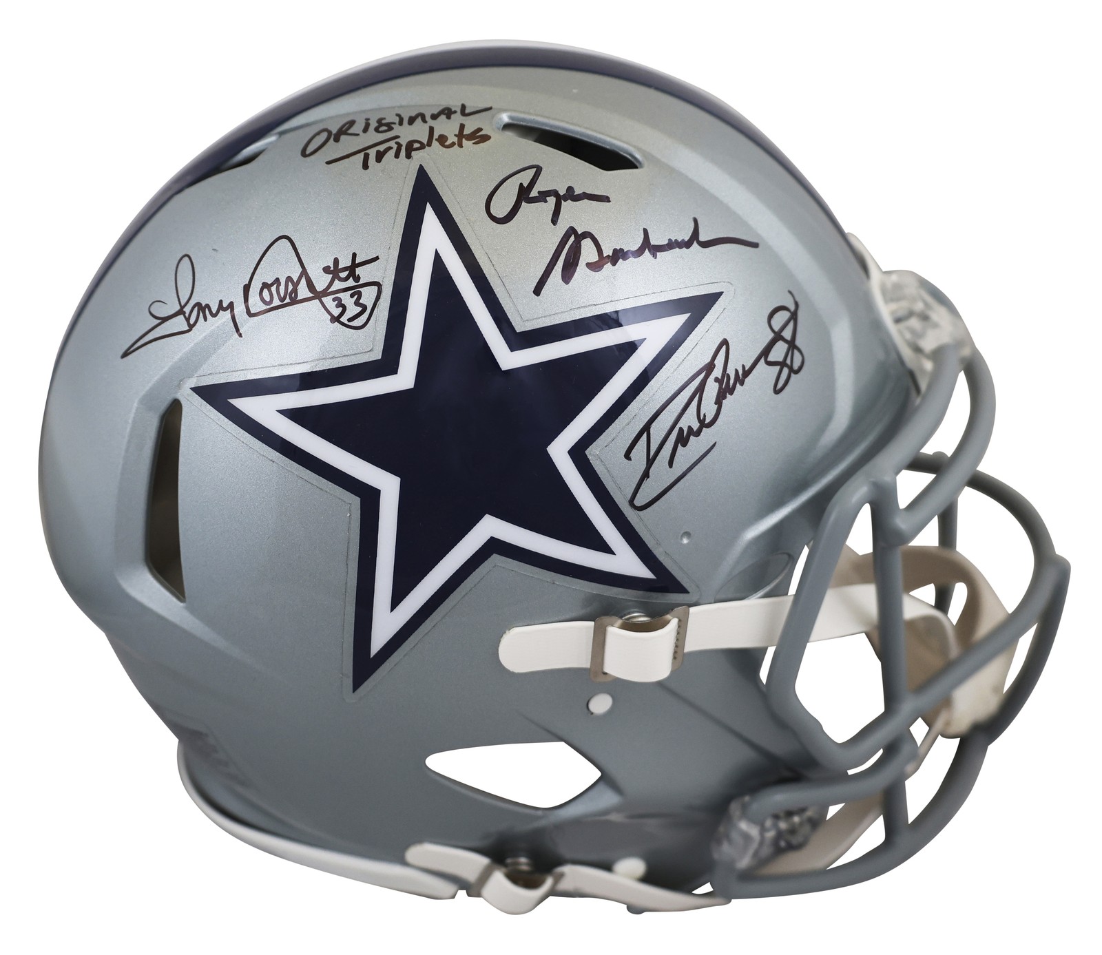 Cowboys (3) Pearson, Staubach & Dorsett Signed F/S Speed Proline Helmet BAS Wit