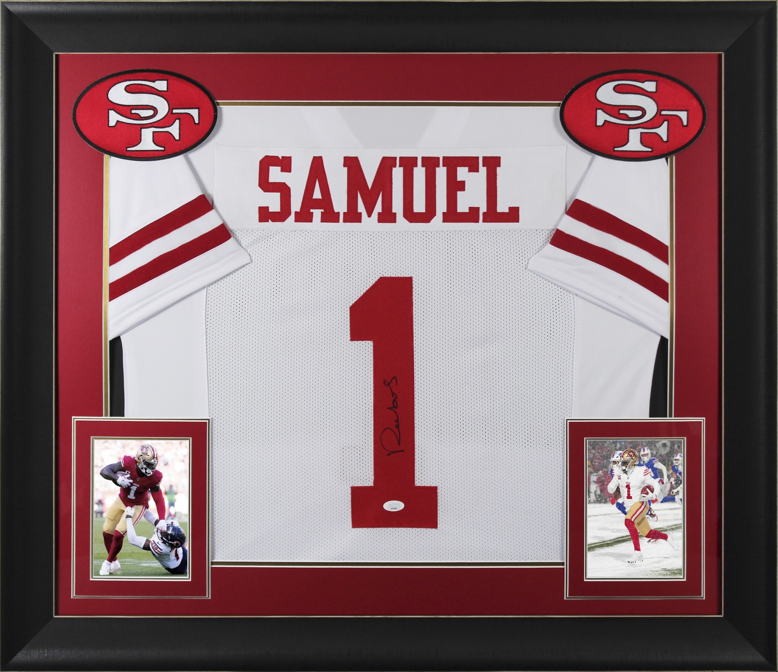 Deebo Samuel Authentic Signed White Pro Style Framed Jersey Autographed JSA