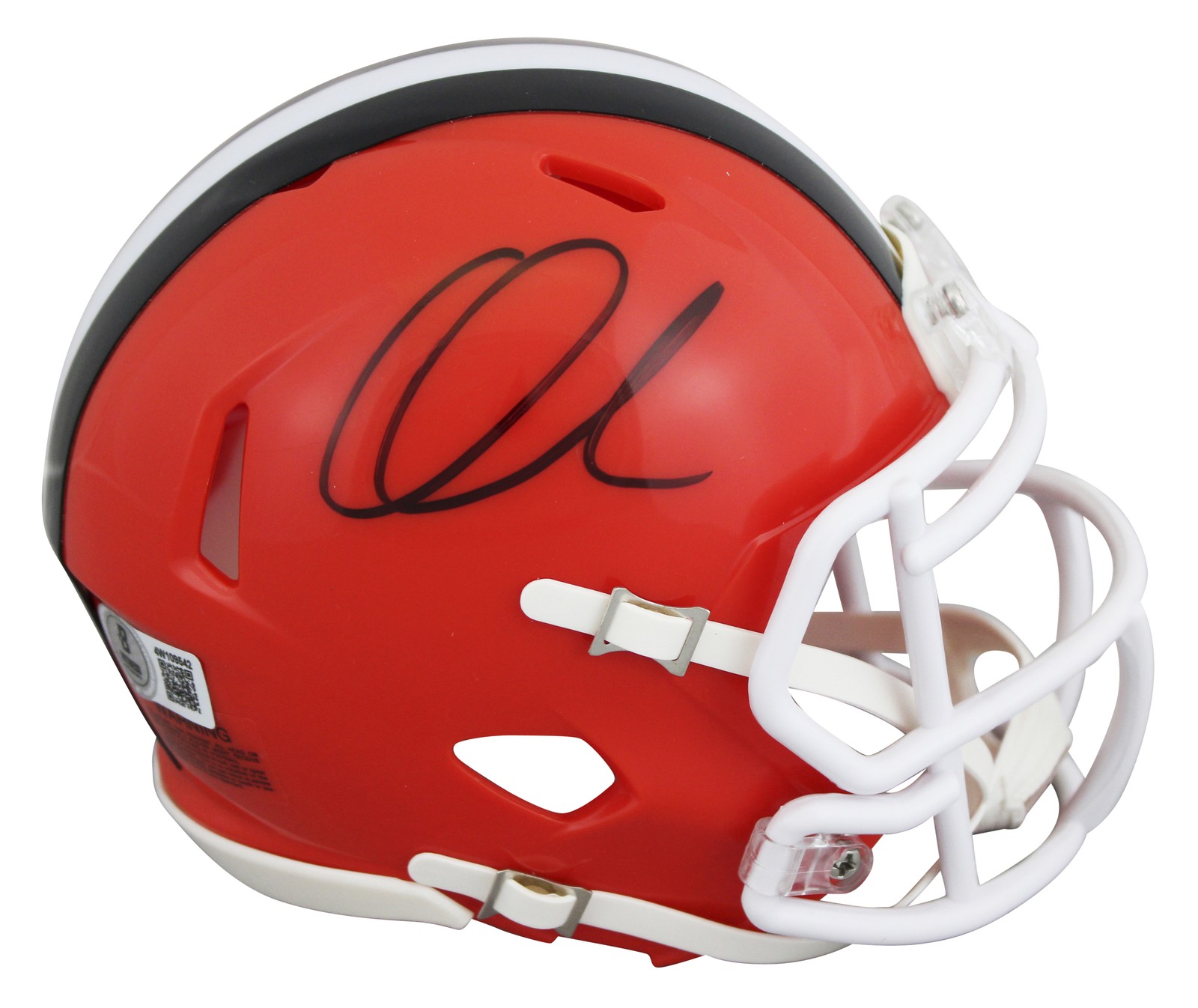 Browns Quinshon Judkins Authentic Signed Speed Mini Helmet BAS Witnessed