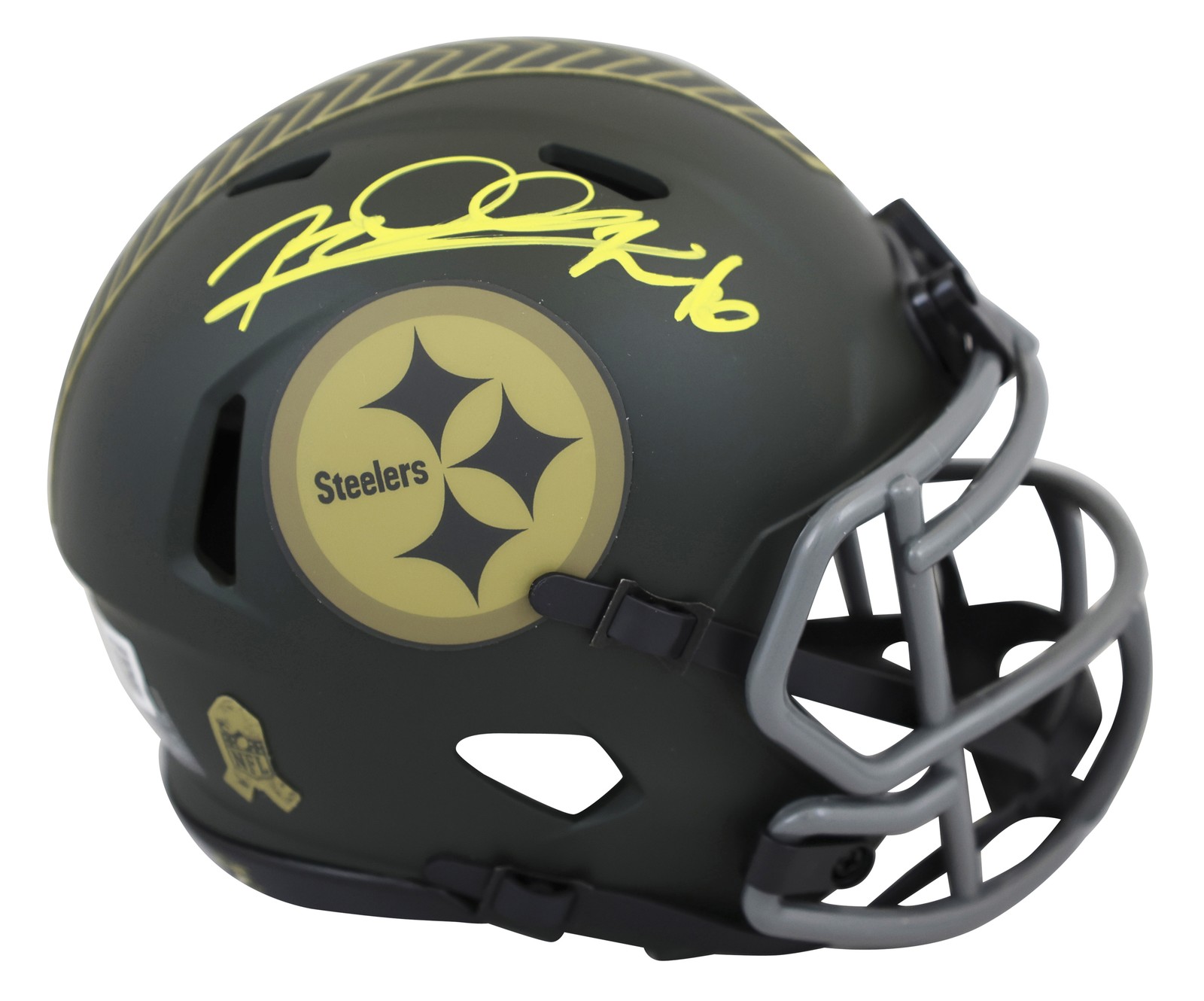 Steelers Rod Woodson Signed Salute to Service IV Speed Mini Helmet BAS Witnessed