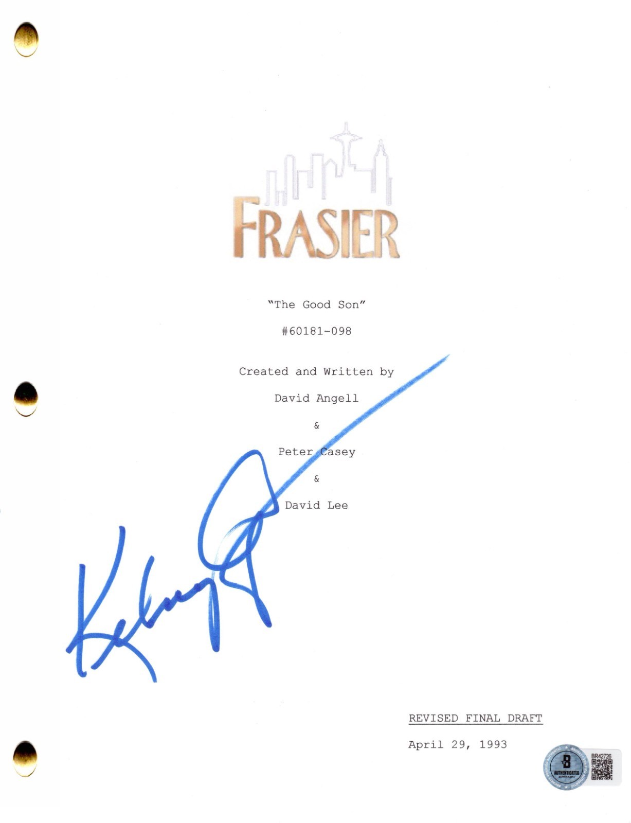 Kelsey Grammer Signed Frasier Pilot Full Script Authentic Autograph Beckett