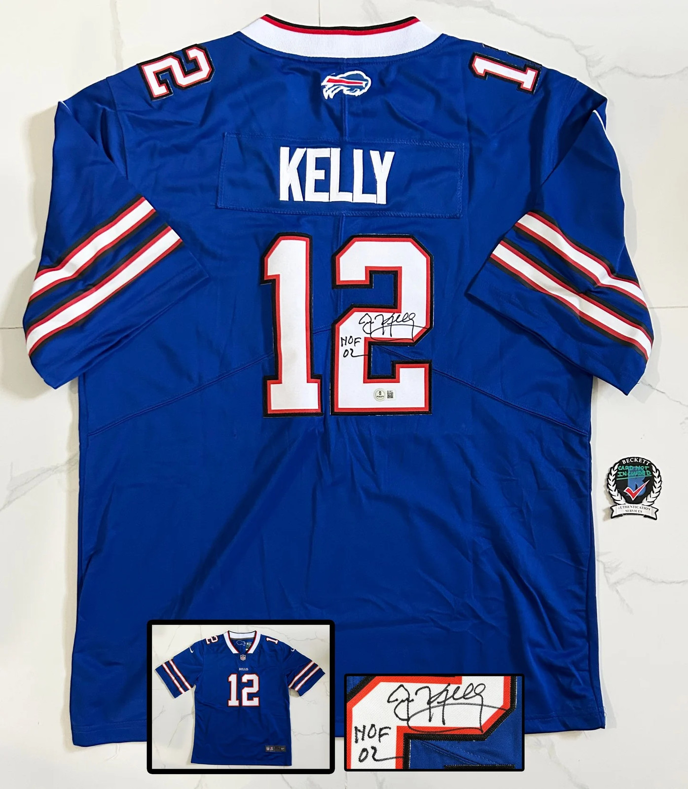 Jim Kelly Signed Jersey Buffalo Bills Beckett BAS COA