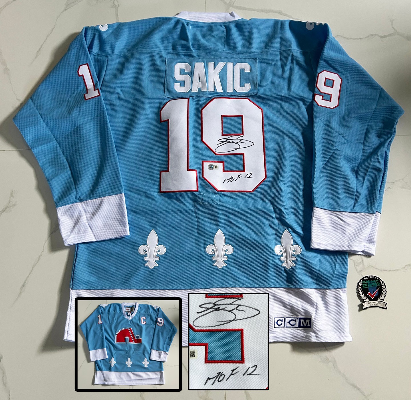 Joe Sakic Signed Jersey Quebec Nordiques Beckett BAS COA