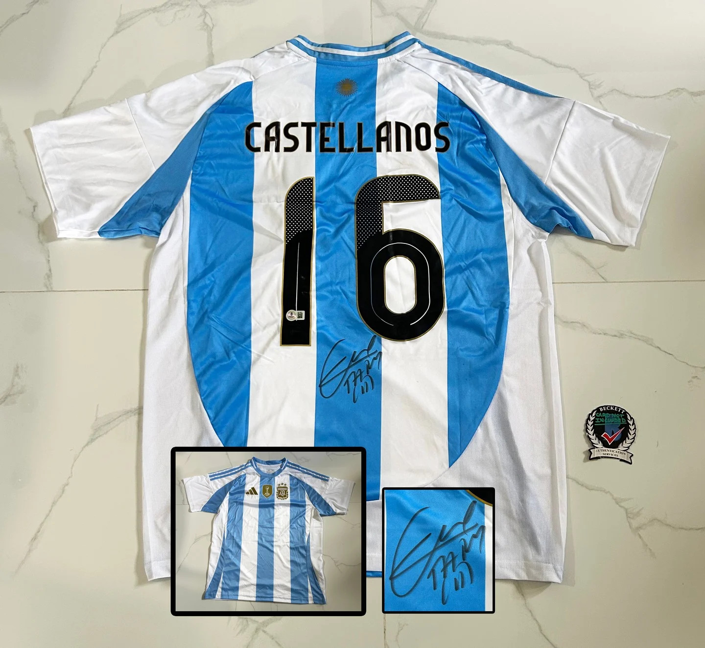 Valentin Taty Castellanos Signed Jersey Argentina Beckett BAS 1 COA