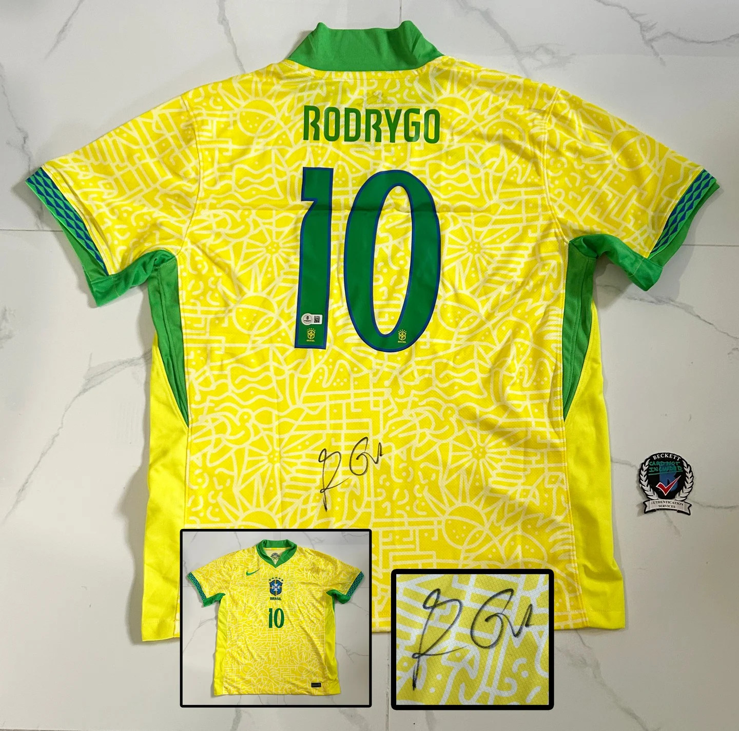 Rodrygo Signed Jersey Real Madrid Brasil Beckett BAS COA