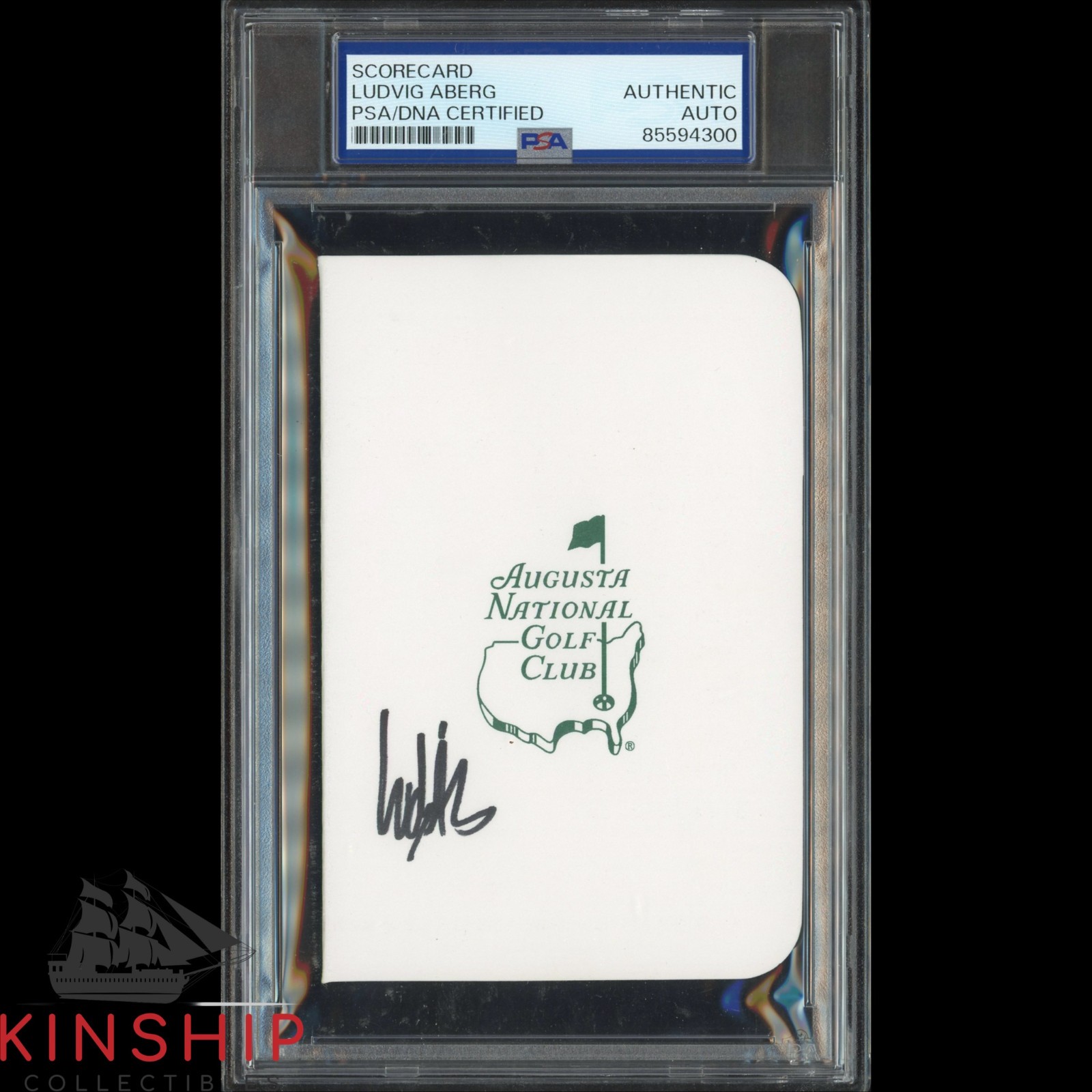 Ludvig Aberg signed Masters Scorecard PSA DNA Slab Augusta Golf PGA Auto C5025