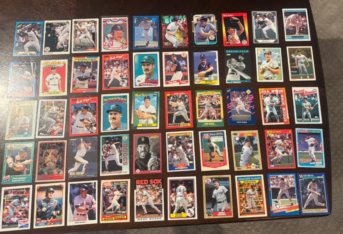 (50) Card Wade Boggs Vintage Card Lot 1980 1990's Boston Red Sox NM-MT