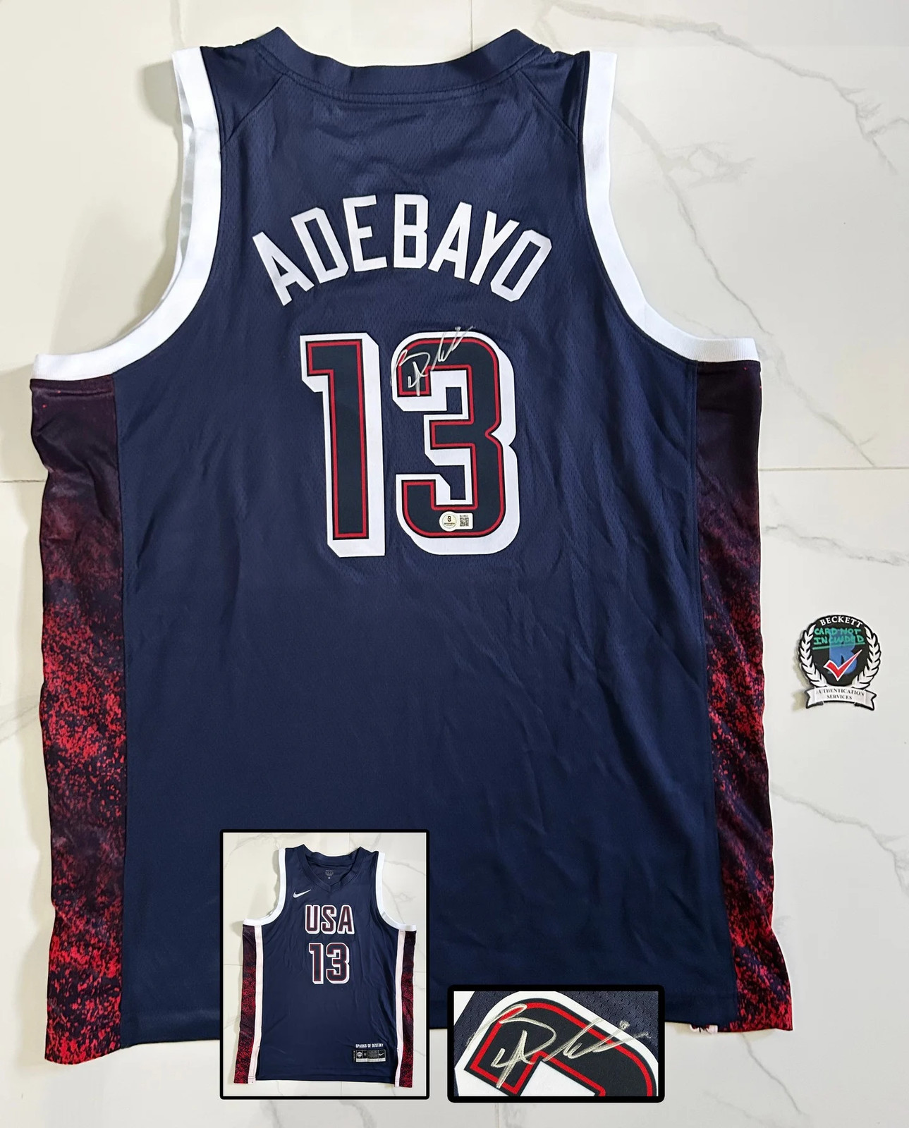 Bam Adebayo Signed Jersey Olympics Beckett BAS COA