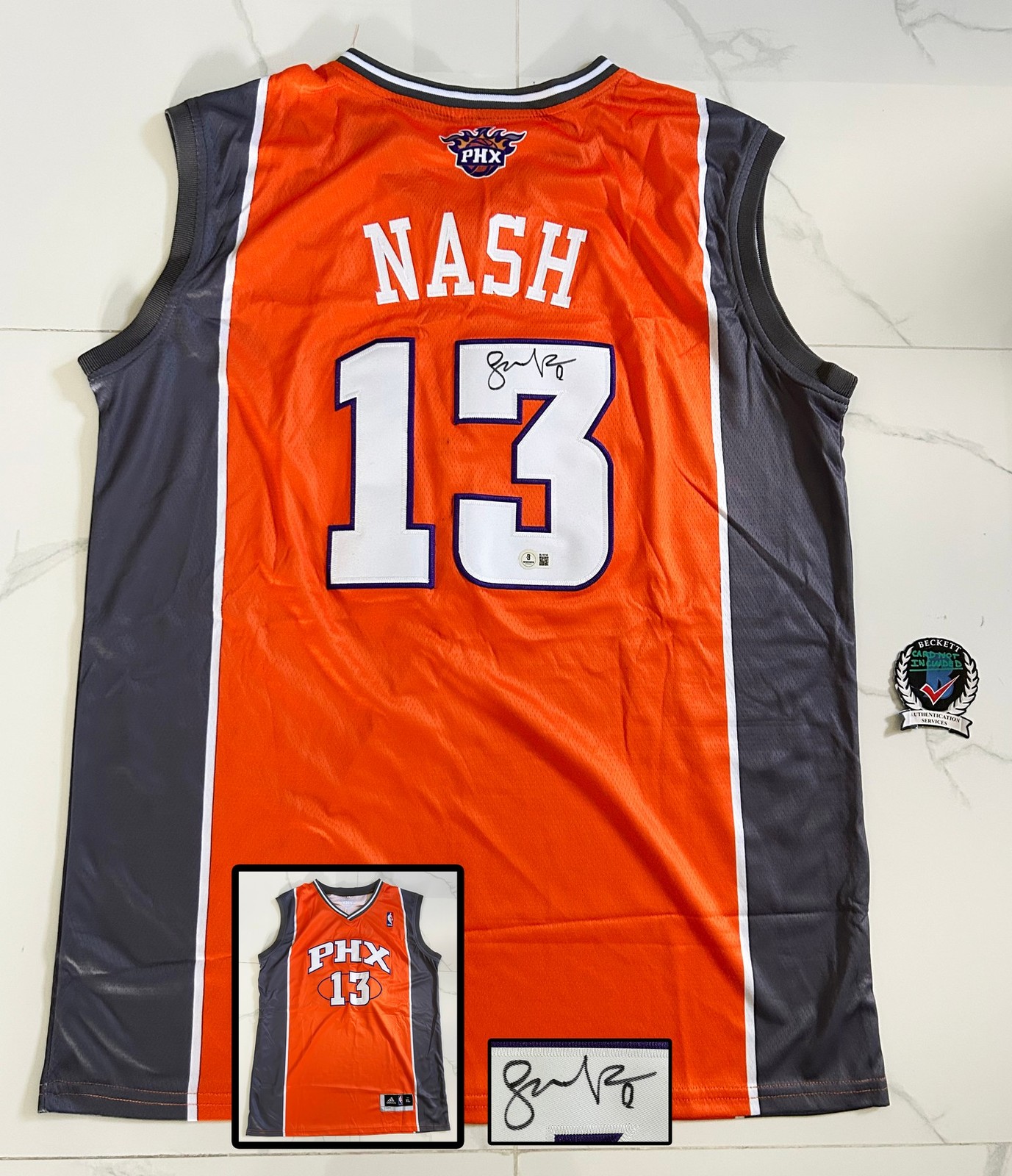 Steve Nash Signed Jersey Phoenix Suns Beckett BAS 2 COA