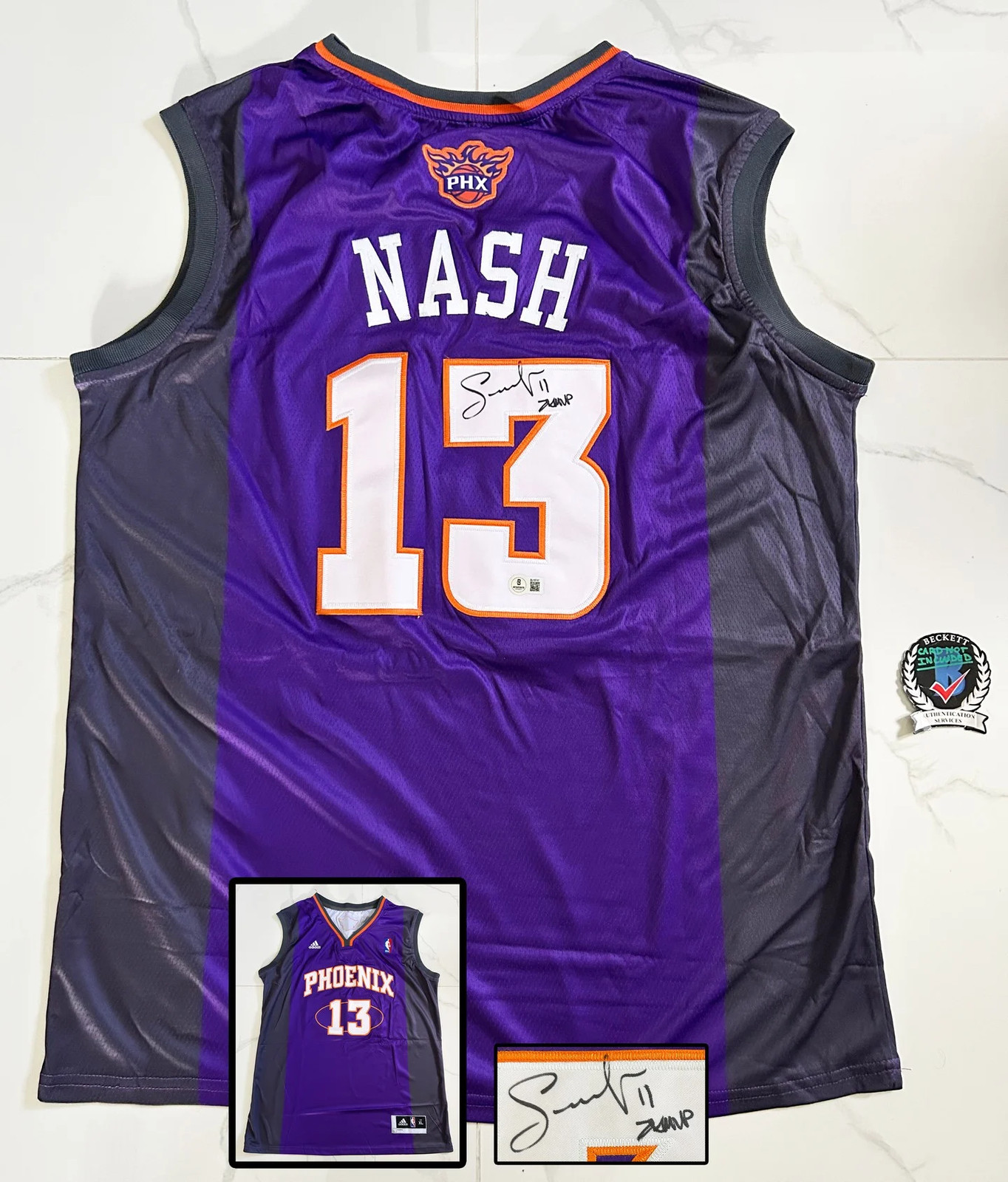 Steve Nash Signed Jersey Phoenix Suns Beckett BAS 1 COA