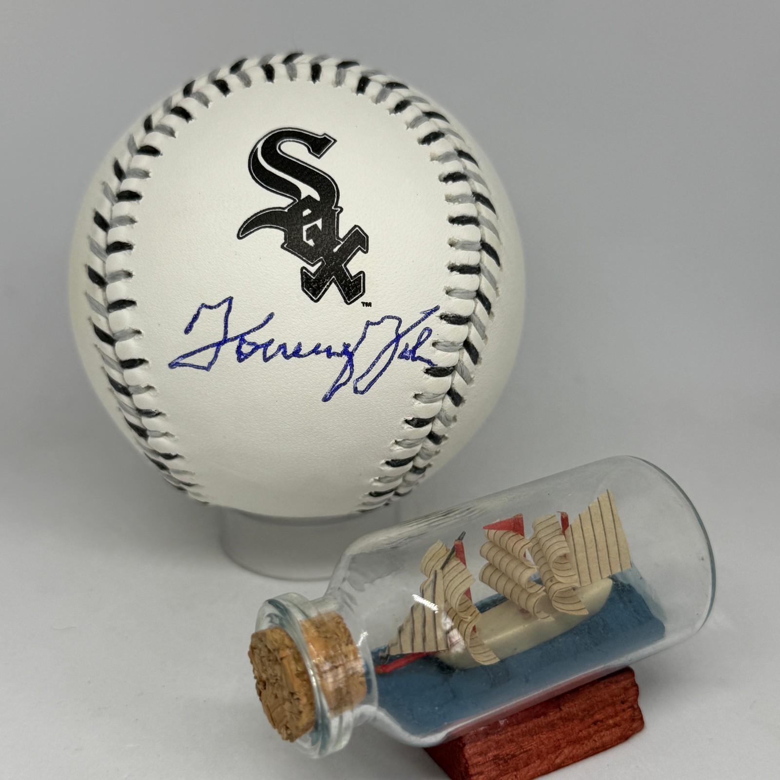 Tommy John signed Rawlings White Sox Team Stitch Logo Baseball JSA COA A4088