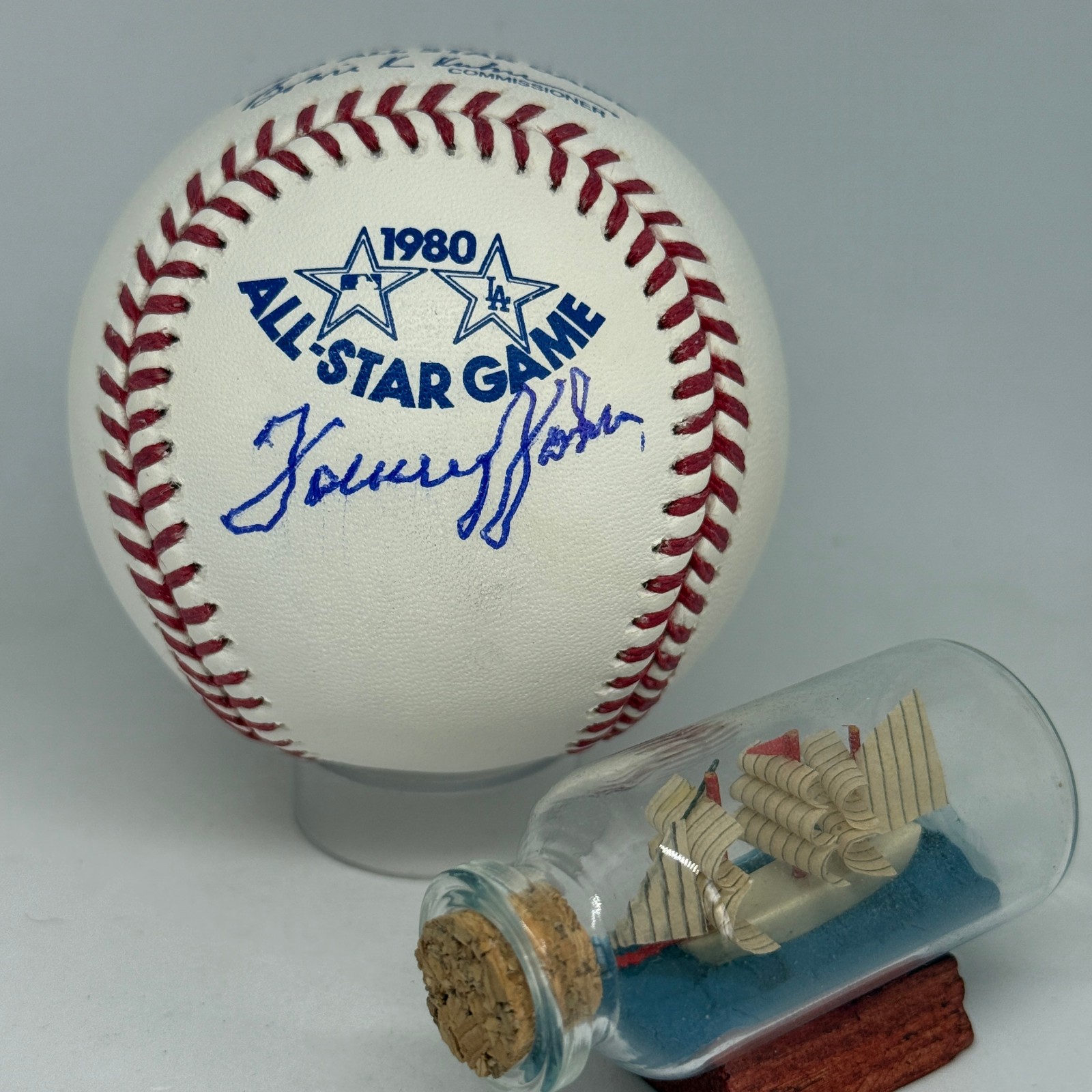 Tommy John signed Rawlings 1980 All Star Game Logo Baseball JSA Last ASG A4090