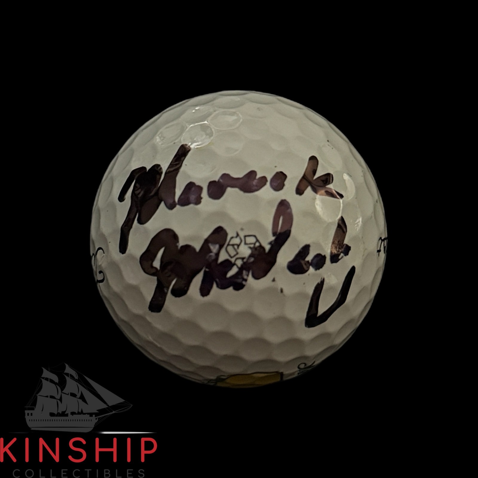 Maverick McNealy signed Masters Logo Golf Ball JSA COA Vintage Full Auto A4102