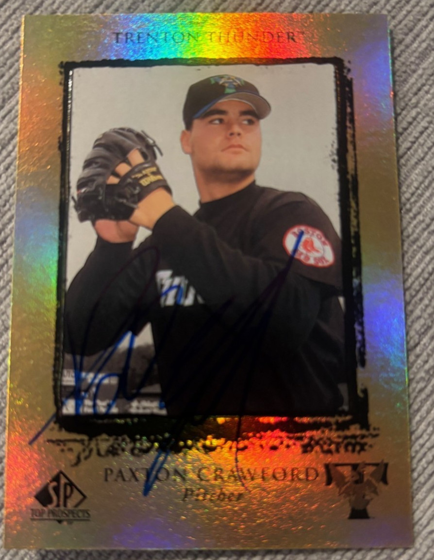 PAXTON CRAWFORD SIGNED AUTOGRAPHED 1999 UPPER DECK MINOR LEAGUE CARD RED SOX