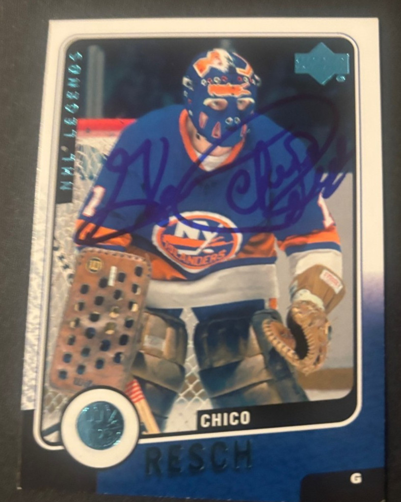 2000-01 Upper Deck Legends Glenn Chico Resch signed autographed card Islanders