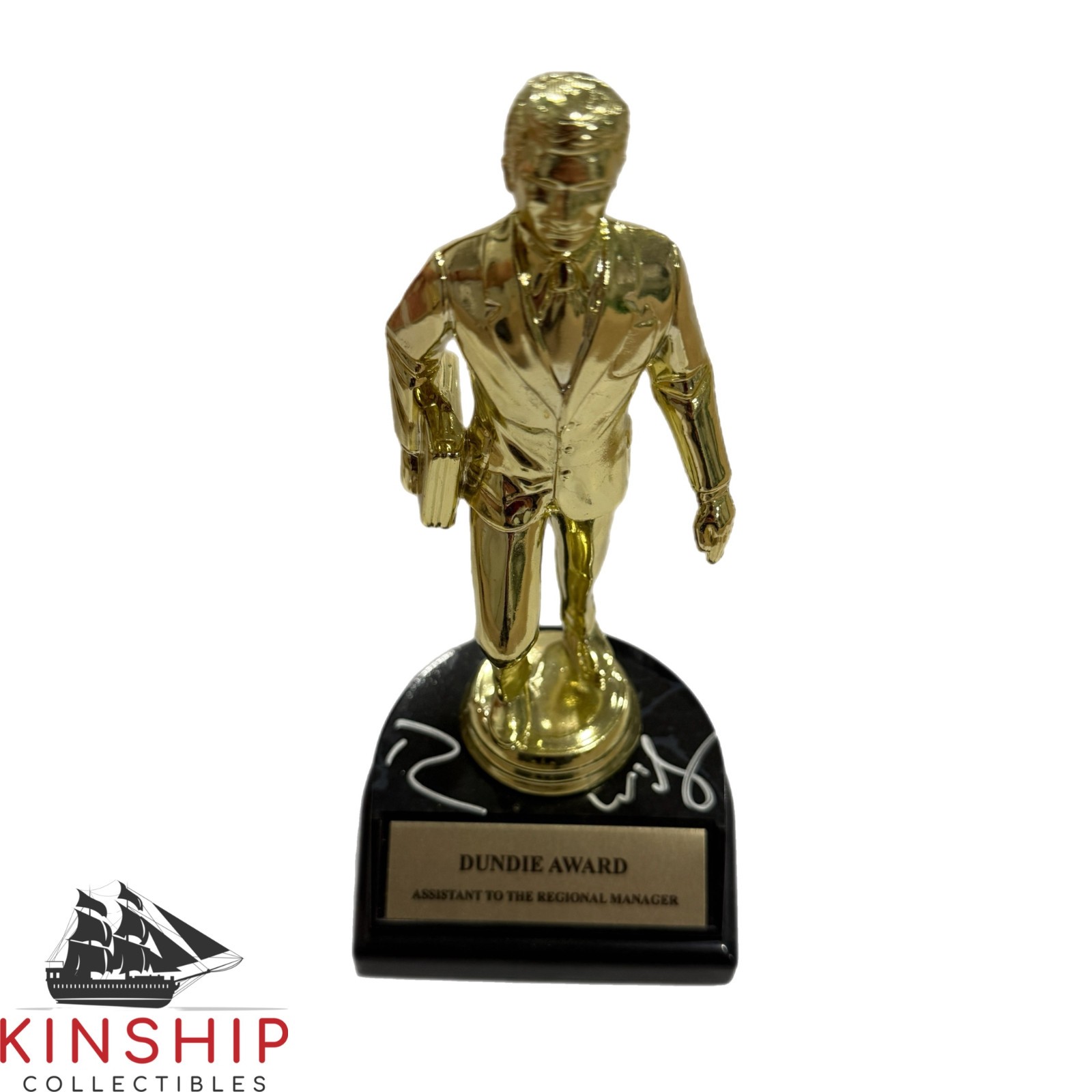 Rainn Wilson signed Replica Dundie Award Trophy JSA COA The Office Auto Z2319