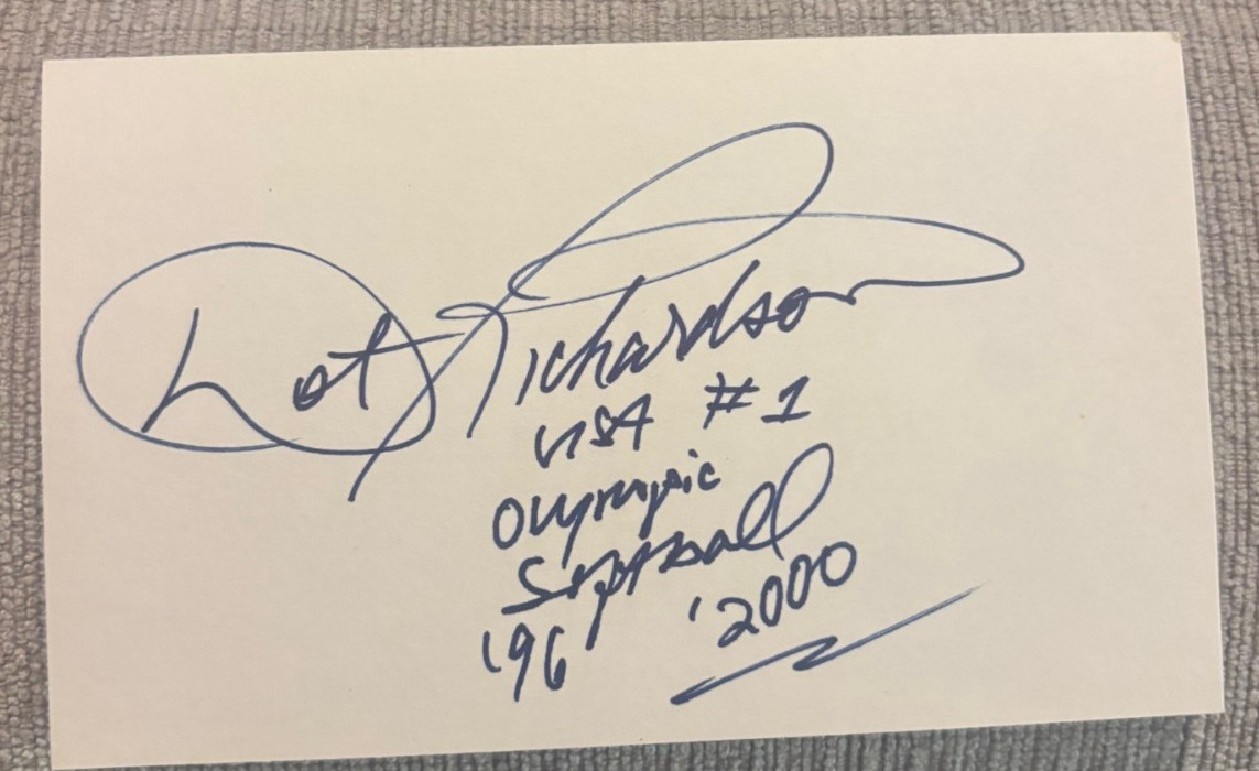 Dot Richardson Signed Autographed Index Card Olympic Softball Champion