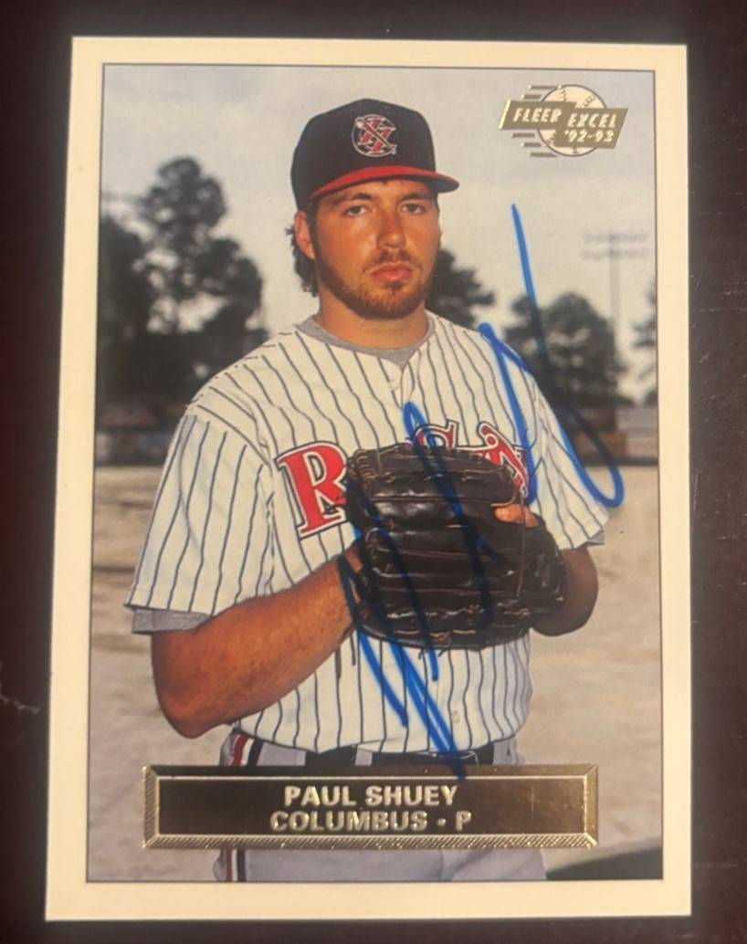 1992 Fleer Excel Paul Shuey signed autographed card Columbus RedStixx #168