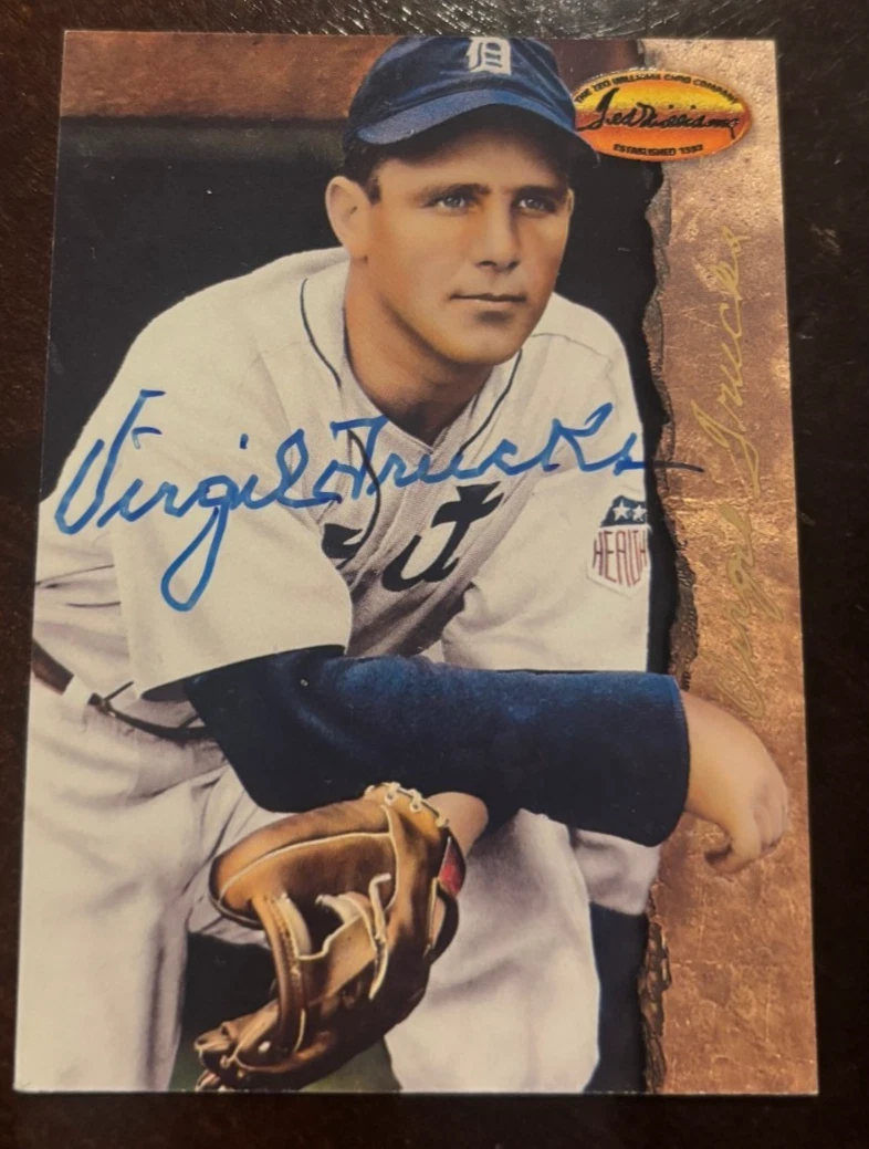 VIRGIL TRUCKS 1994 TED WILLIAMS CARD COMPANY #34 SIGNED AUTOGRAPHED CARD