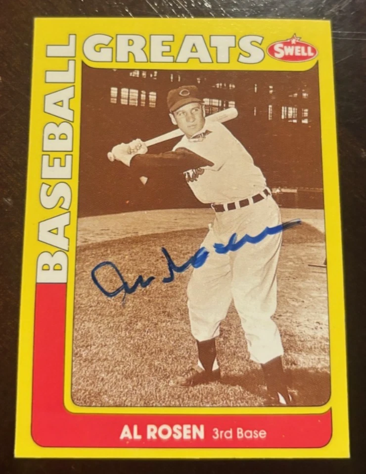 Al Rosen 1991 Swell Greats Cleveland Indians authentic signed autographed card