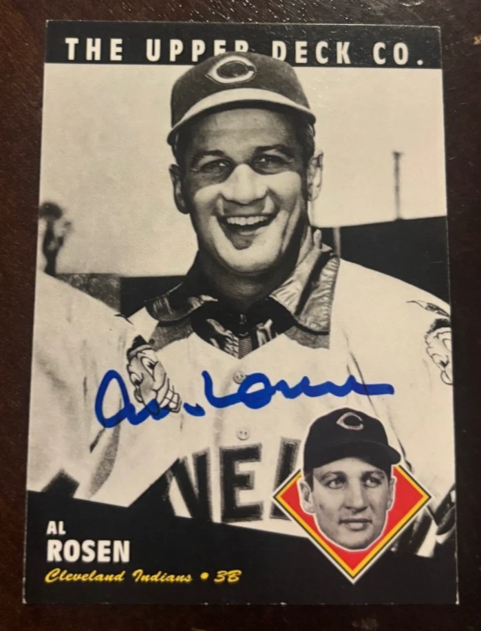 1994 UPPER DECK ALL-TIME HEROES #67 AL ROSEN SIGNED AUTOGRAPHED CARD CLEVELAND