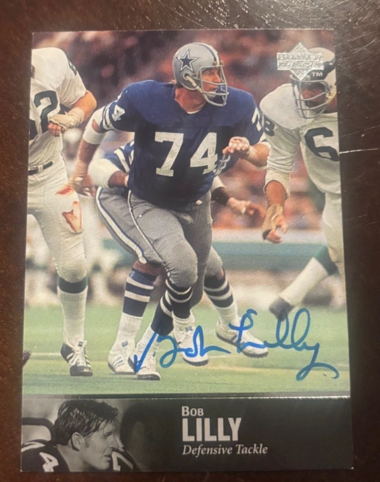 1997 Upper Deck Legends #46 Bob Lilly signed autographed card Dallas Cowboys HOF