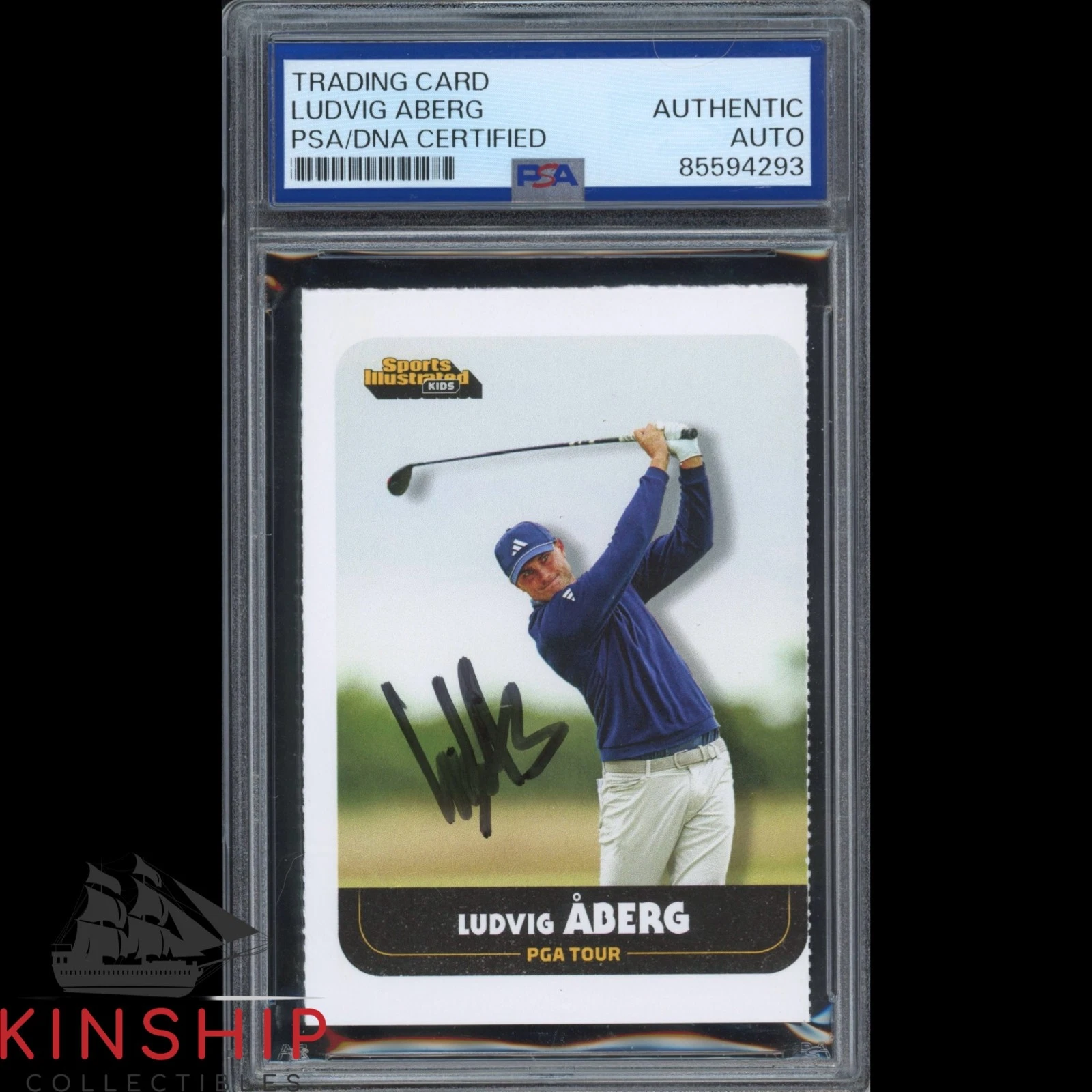 Ludvig Aberg signed 2024 SI for Kids Rookie Card PSA DNA Slab Golf Auto C5144