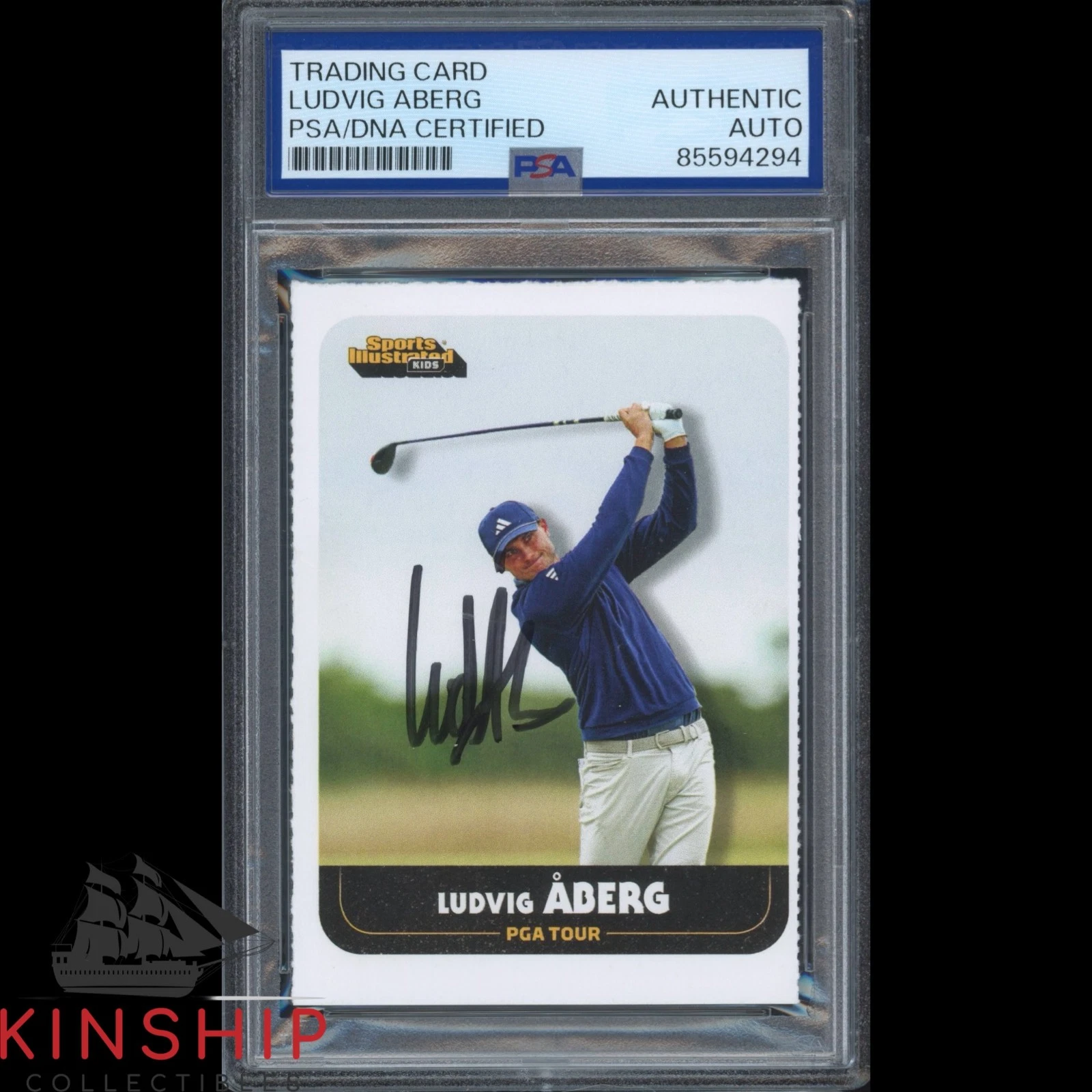 Ludvig Aberg signed 2024 SI for Kids Rookie Card PSA DNA Slab Golf Auto C5145