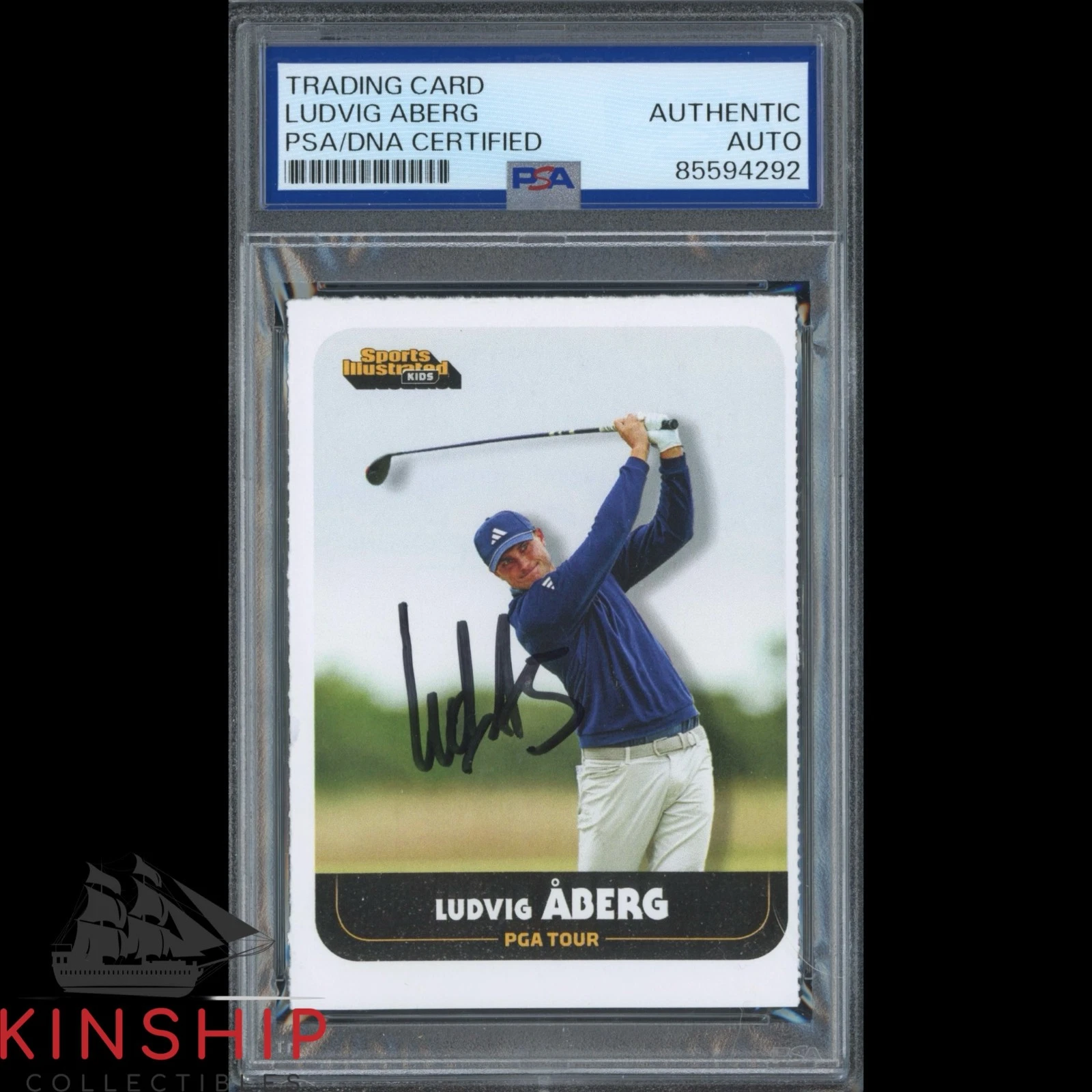 Ludvig Aberg signed 2024 SI for Kids Rookie Card PSA DNA Slab Golf Auto C5148