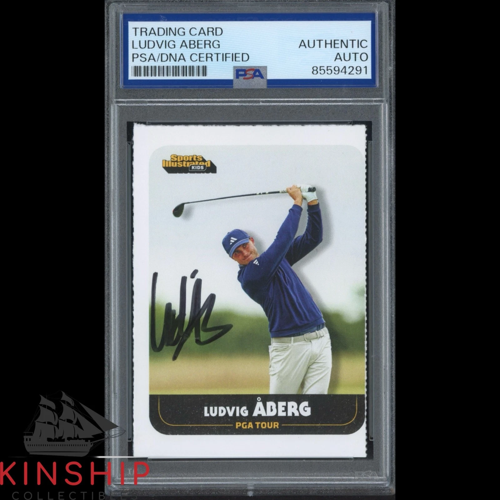 Ludvig Aberg signed 2024 SI for Kids Rookie Card PSA DNA Slab Golf Auto C5147