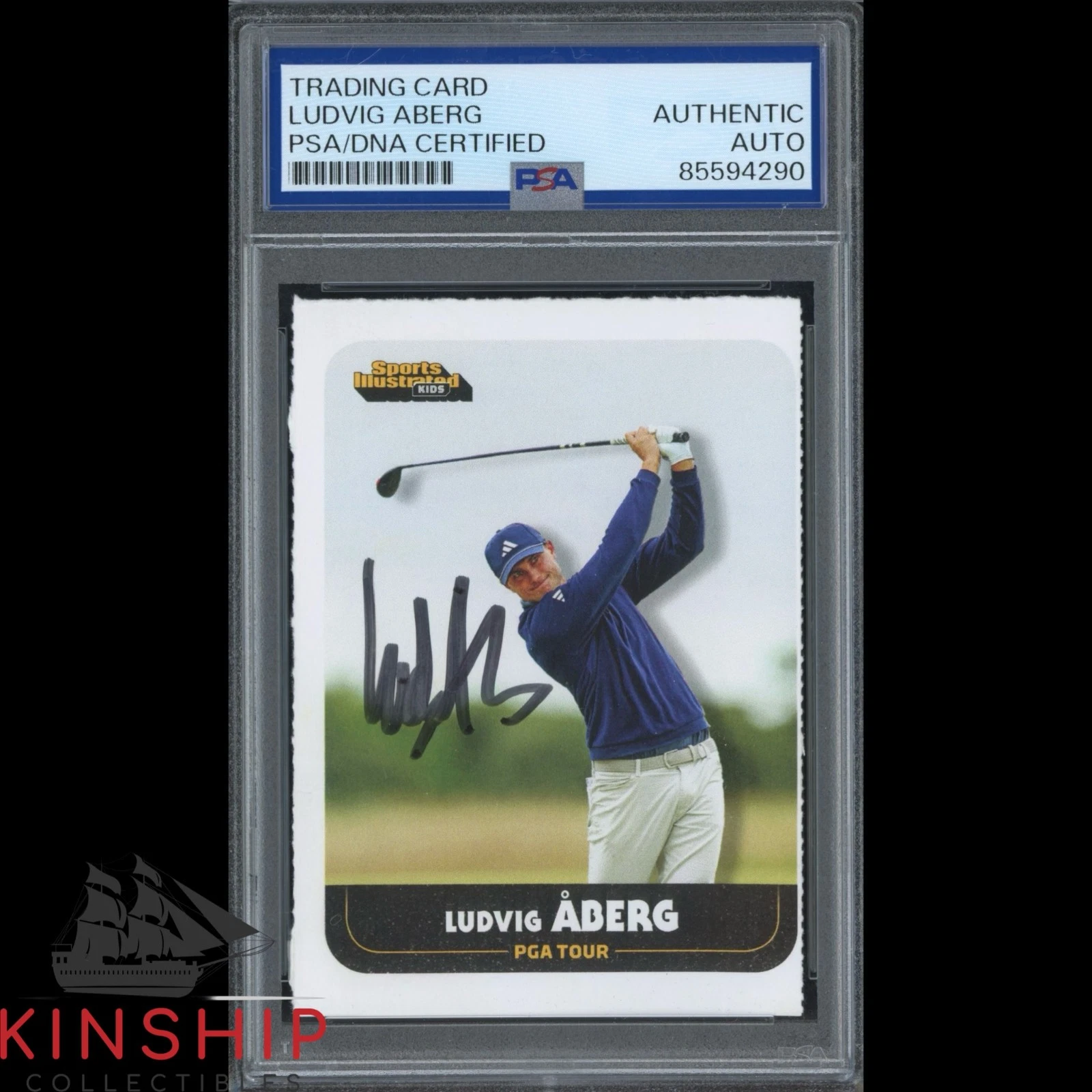 Ludvig Aberg signed 2024 SI for Kids Rookie Card PSA DNA Slab Golf Auto C5146
