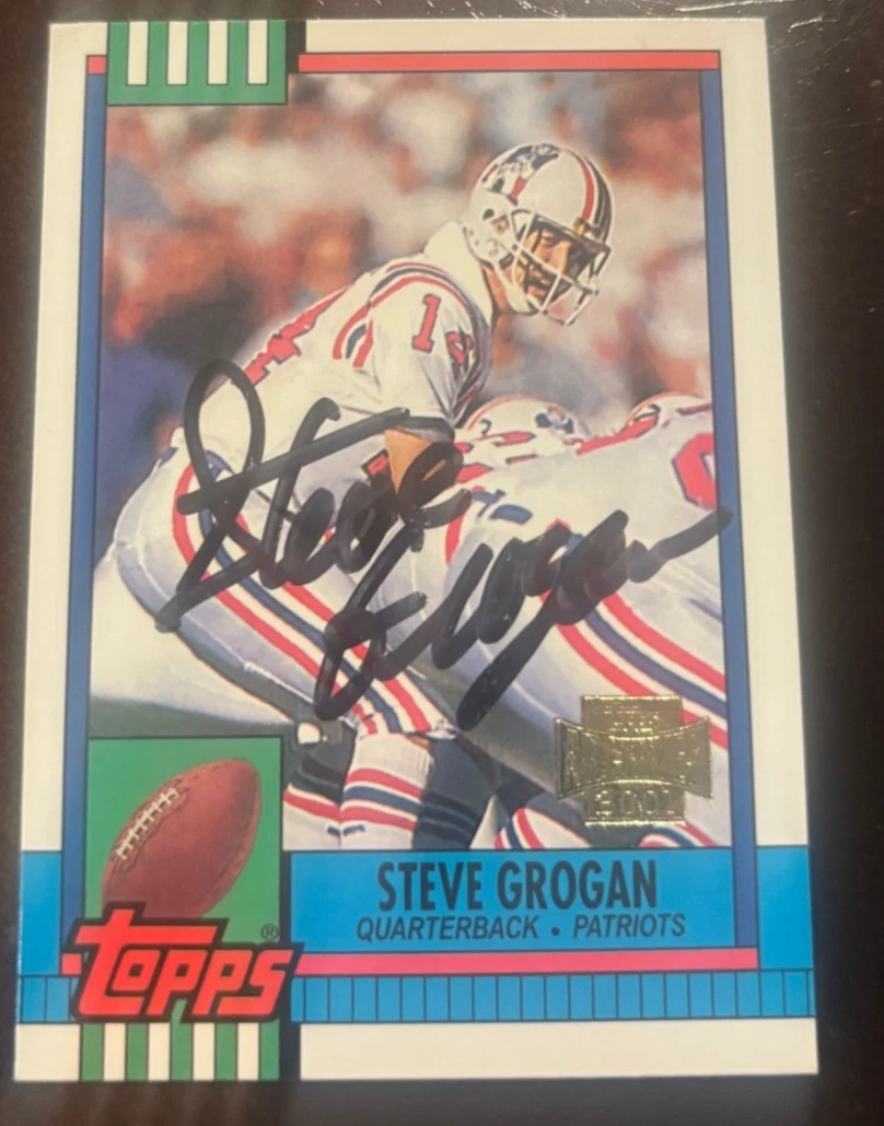 2001 Topps Archives Steve Grogan signed autogrtaphed card New England Patriots